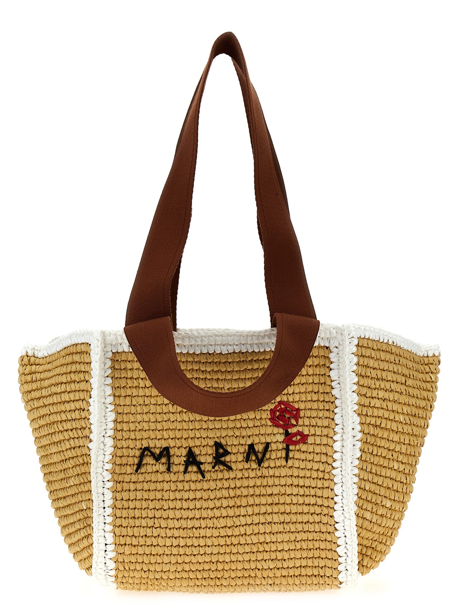 Shop Marni Small Sillo Shopping Bag In Beige