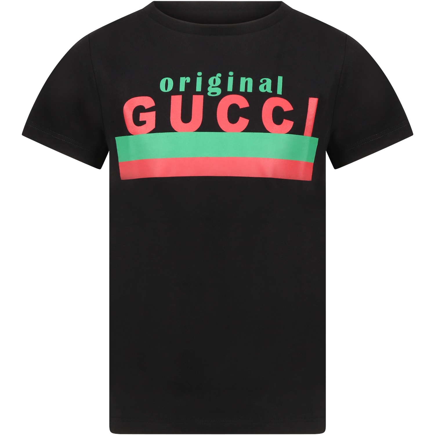 Gucci Black T-shirt For Kids With Logo