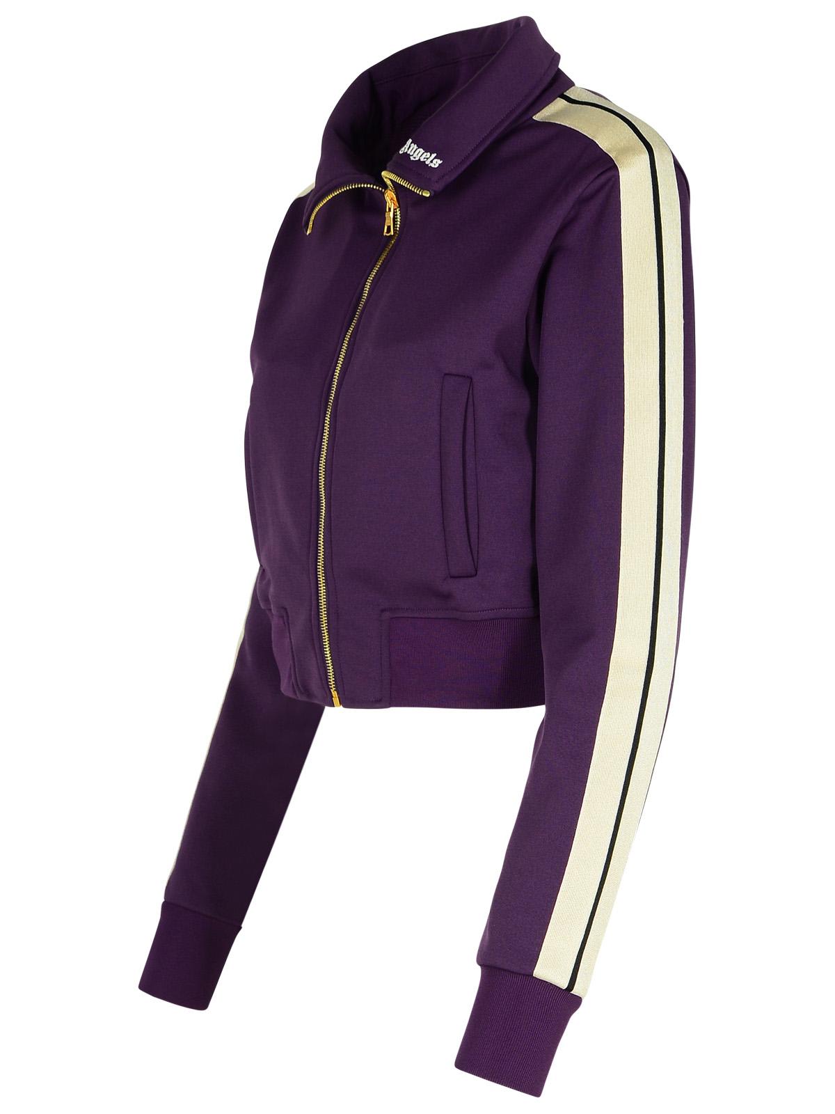 Shop Palm Angels Track Purple Polyester Sweatshirt In Violet