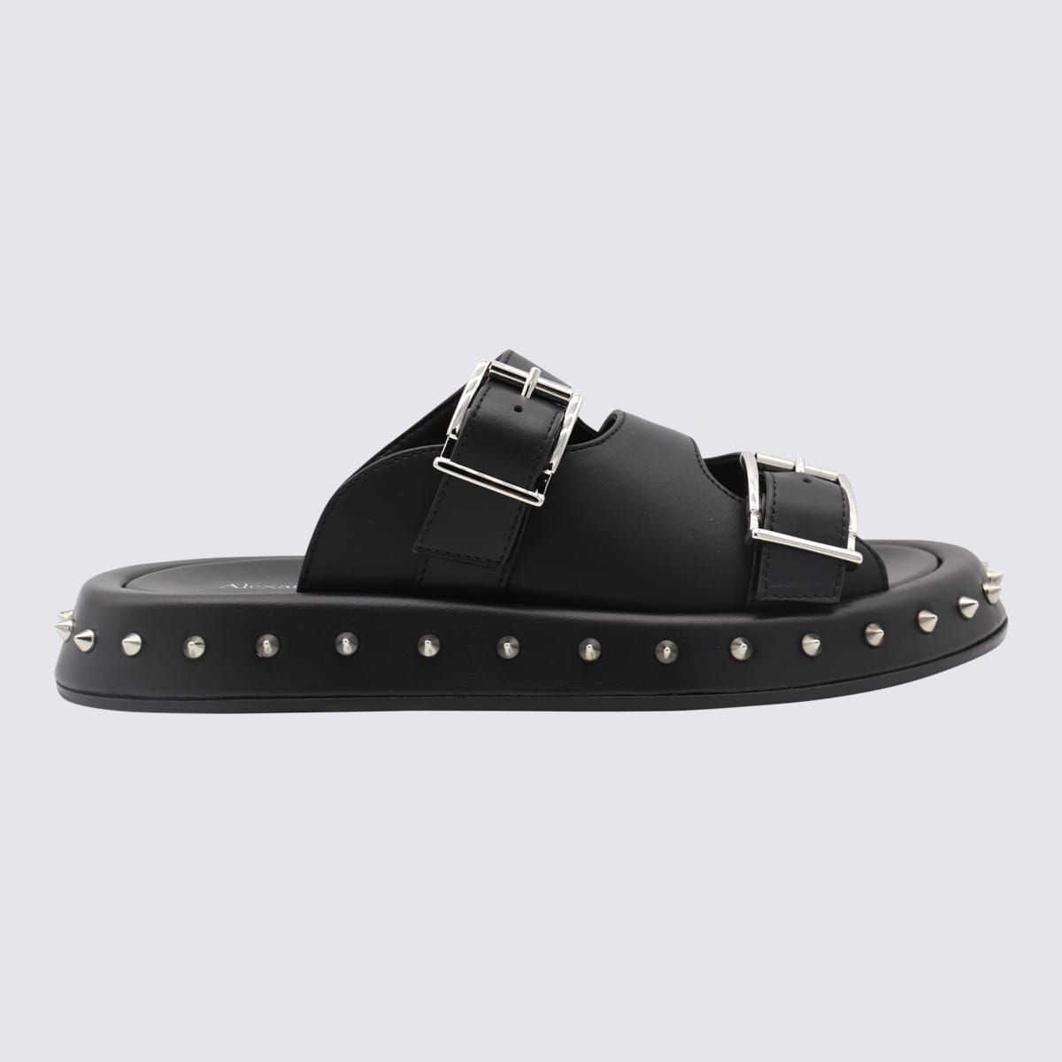 Shop Alexander Mcqueen Black Leather Sandals