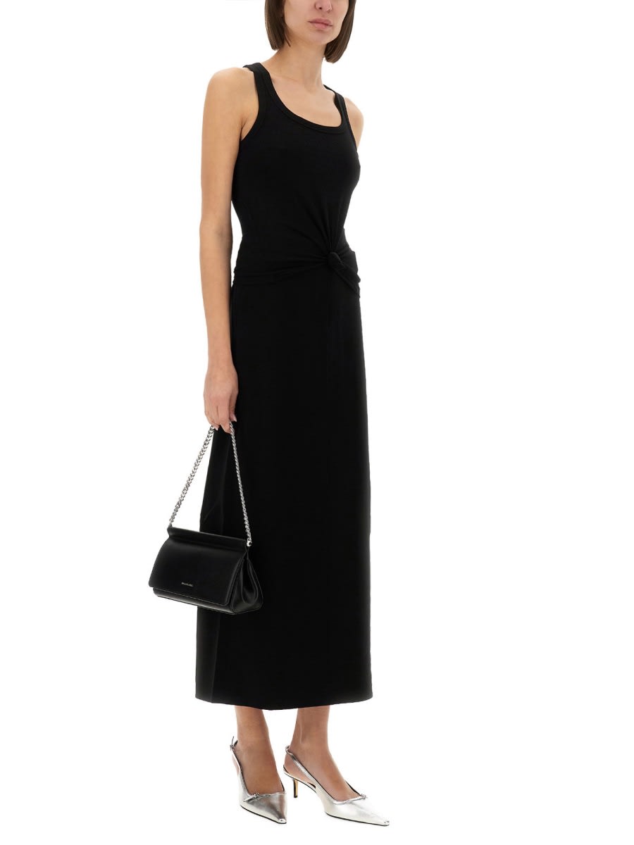 Michael Kors Knit Tank Top With Front Lacing In Black