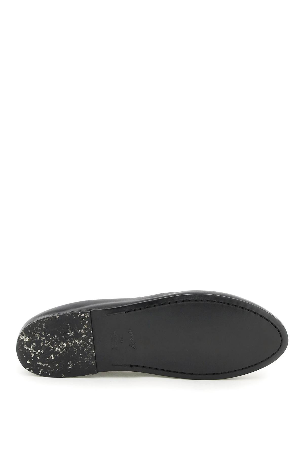 Shop Marsèll Leather Coltellaccio Ballet Flats In Nero (black)