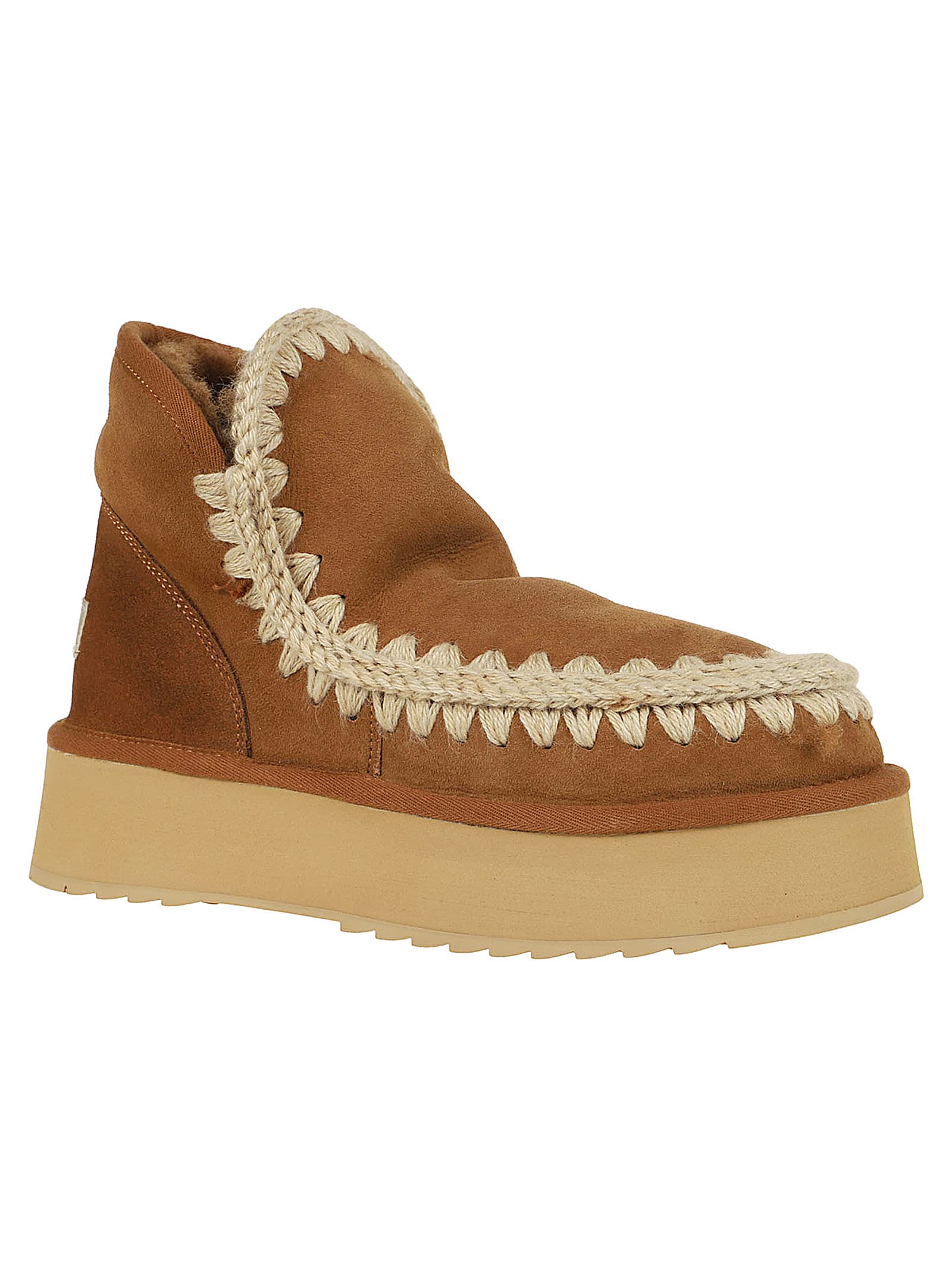 Shop Mou Mini Eskimo Platform Boot In Cog Cognac