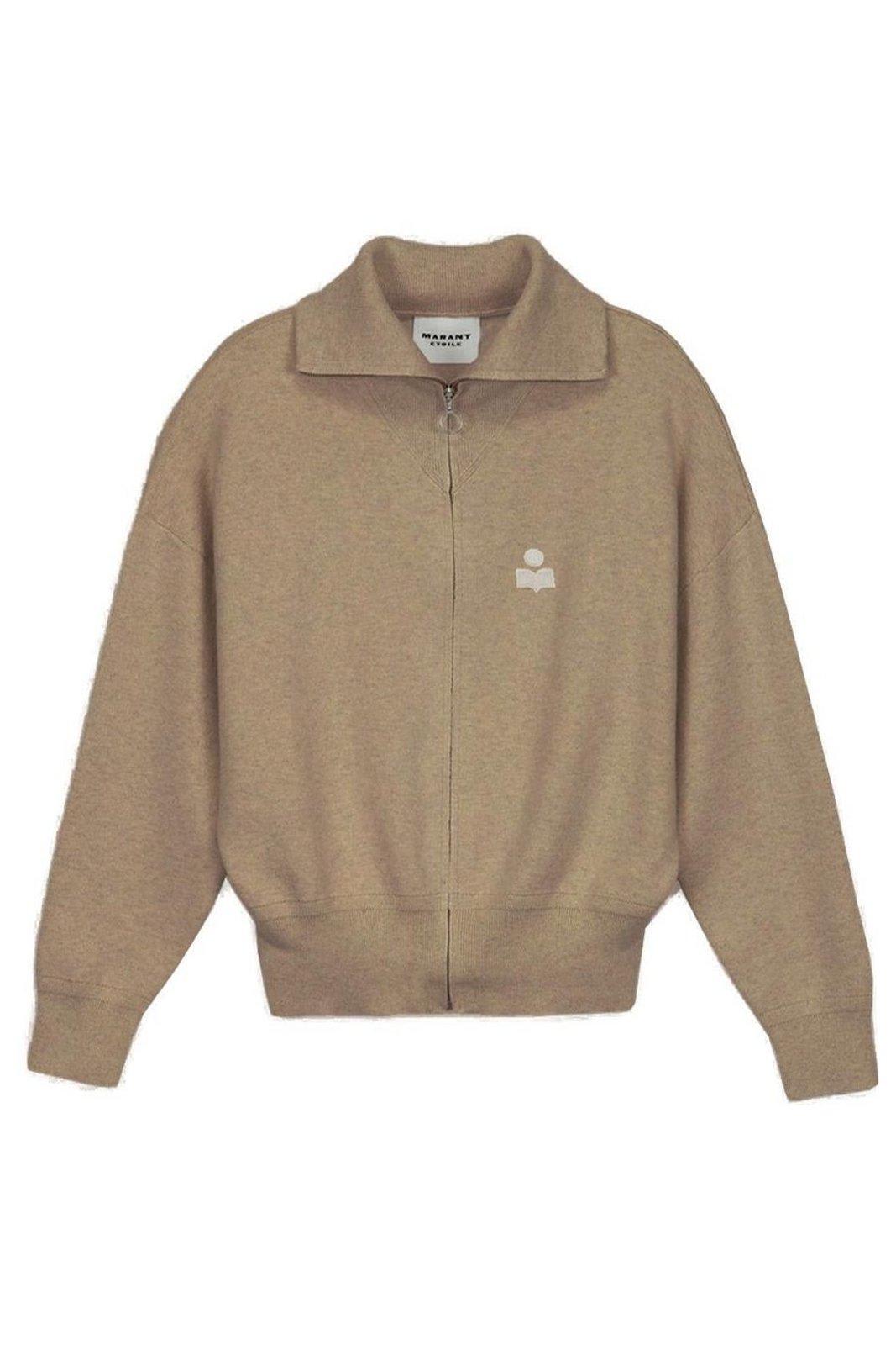 Isabel Marant Étoile Axelle Zip-up Cardigan In Brown