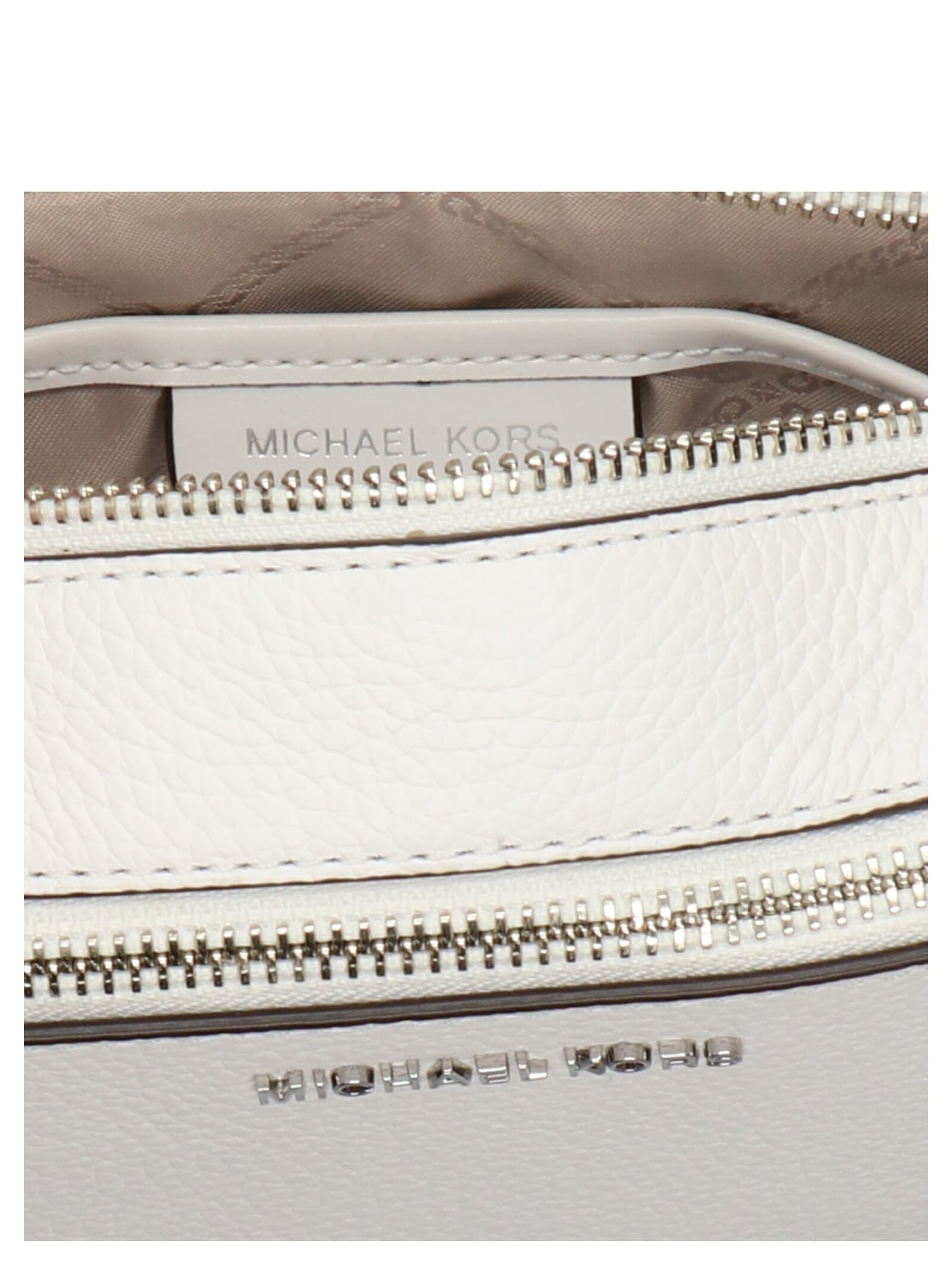 Shop Michael Kors Logo Crossbody Bag  In White