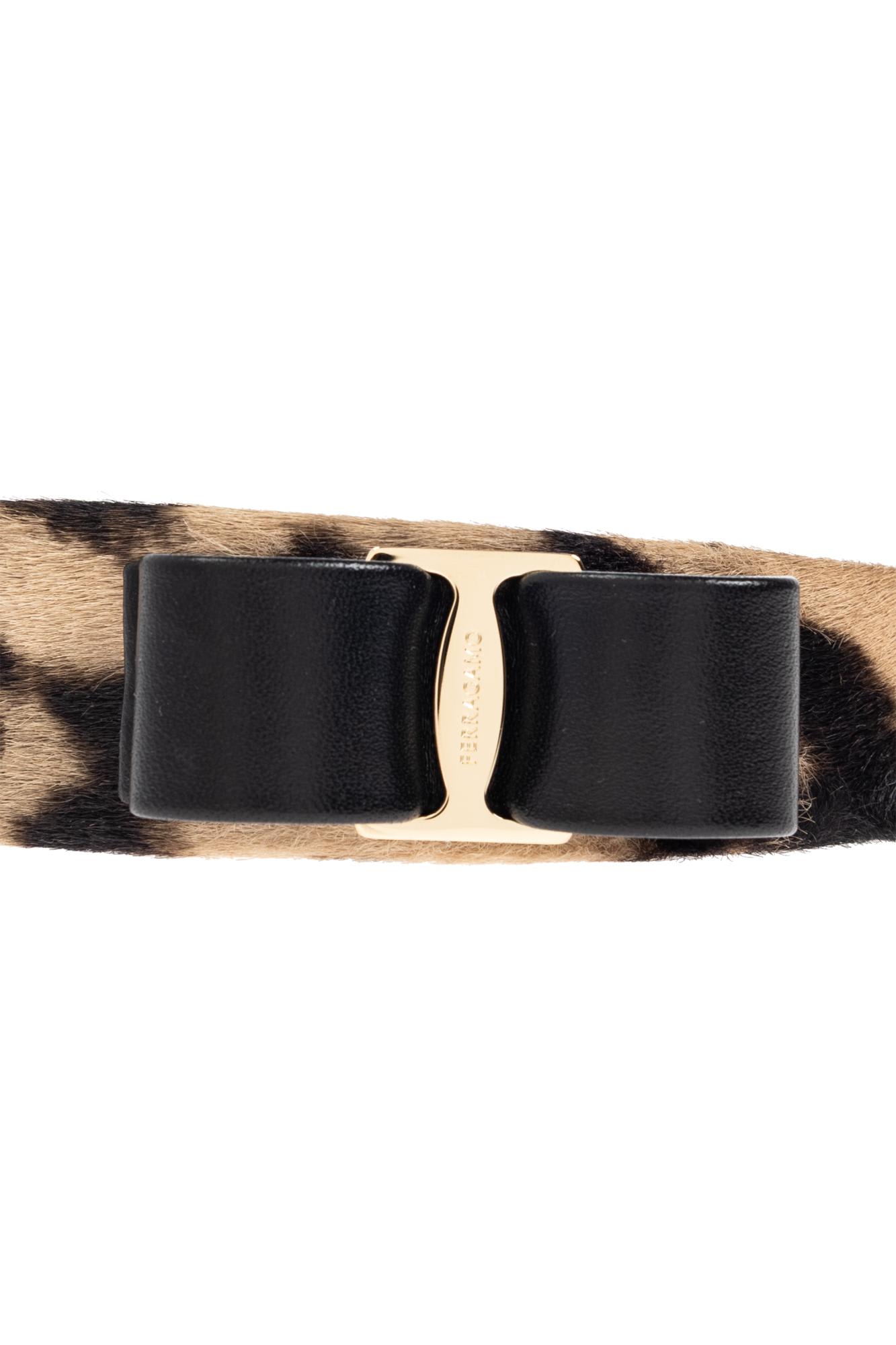 Ferragamo New Bara Plate Leopard Print Headband In Neutral