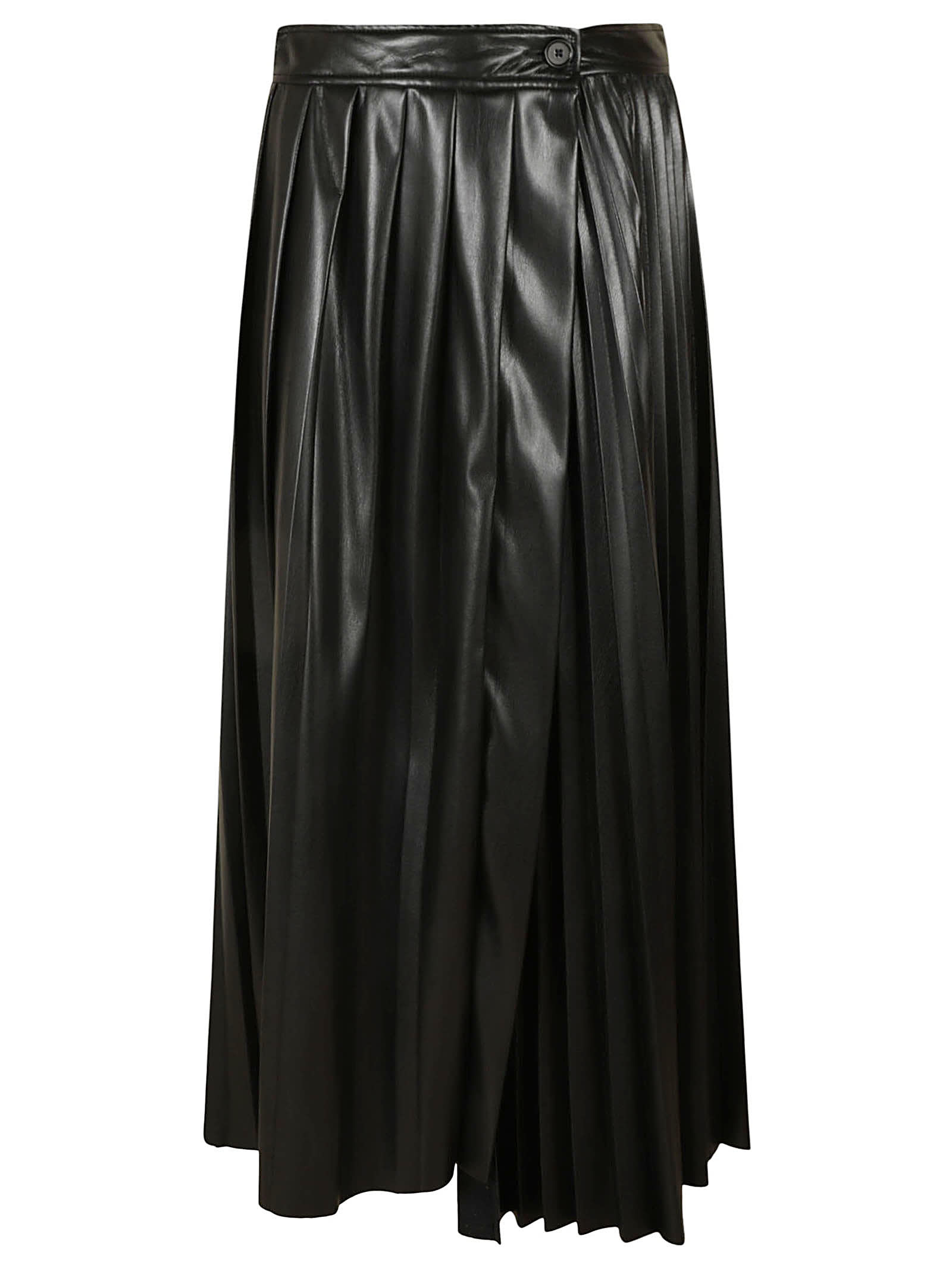 MSGM Asymmetric Pleated Plain Skirt