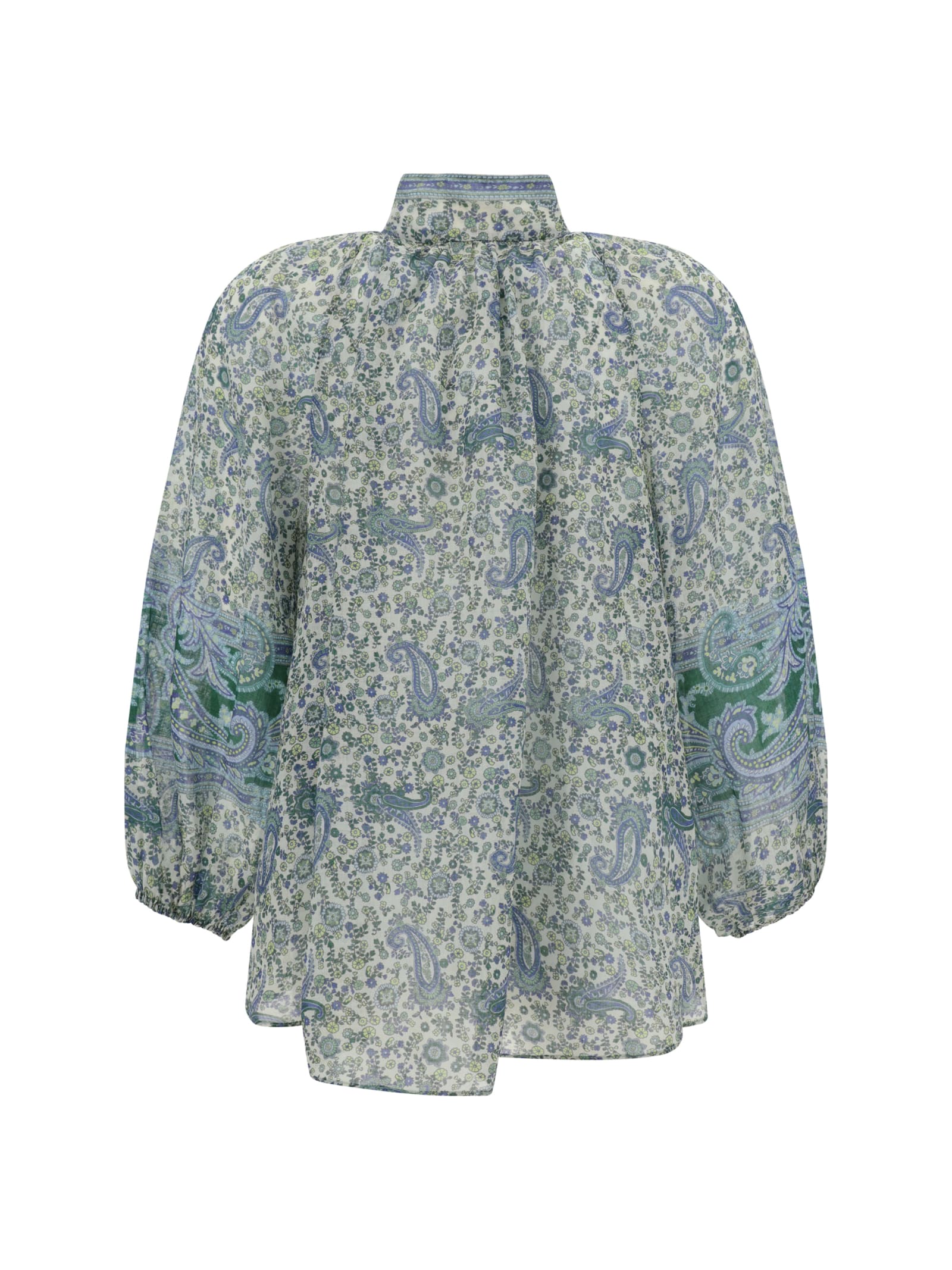 Shop Zimmermann Ottie Billow Shirt In Verde