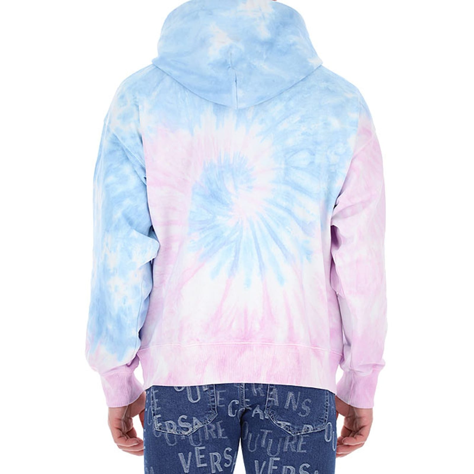 Shop Versace Jeans Couture Jeans Couture Hooded Sweatshirt In Blue