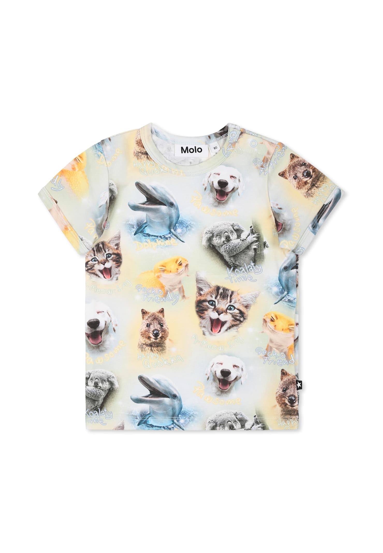 Molo Multicolor T-shirt For Babykids With Animals In Multicolor