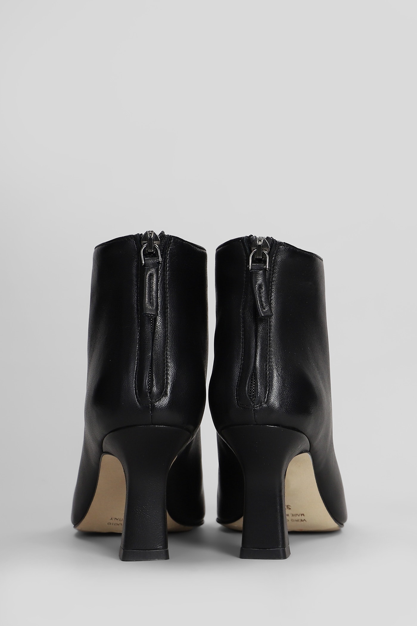 The Seller High Heels Ankle Boots In Black Leather In Black