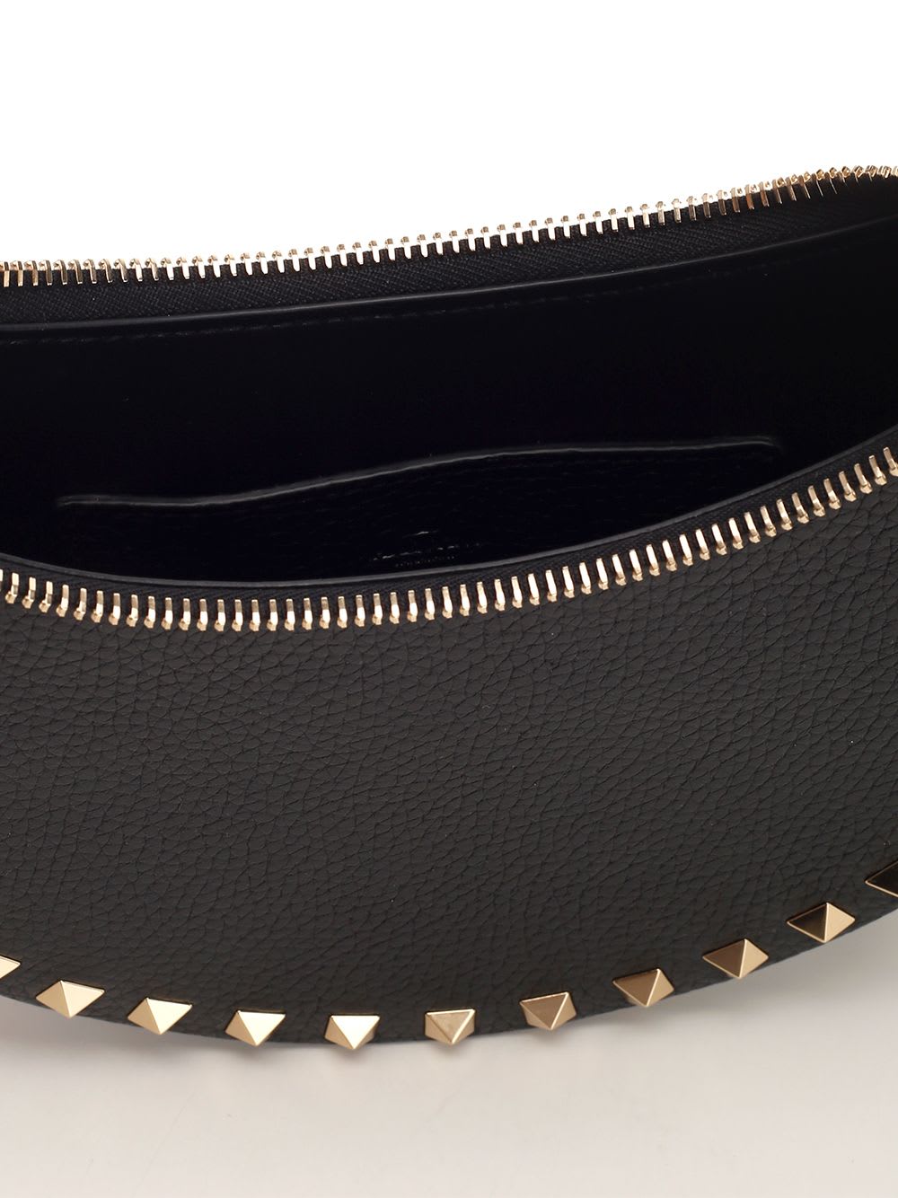 Valentino Mini Rockstud Calf Leather Hobo Bag In Black