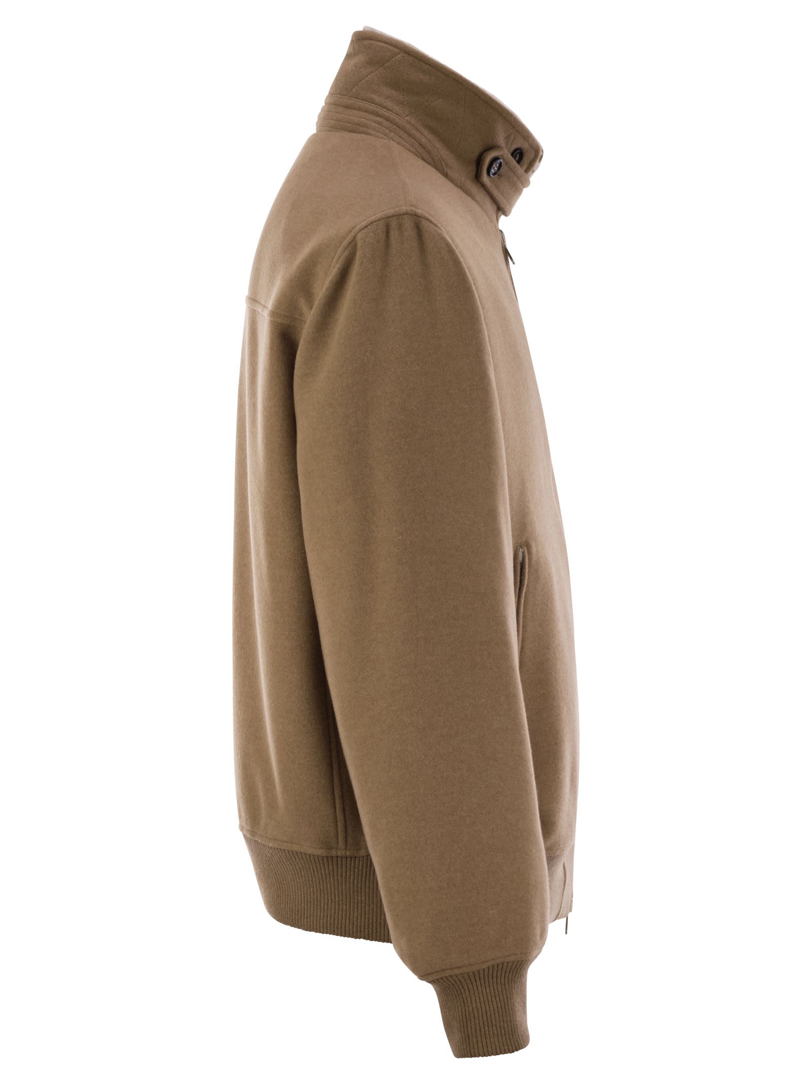 Shop Brunello Cucinelli Cashmere Bomber Jacket In Camel