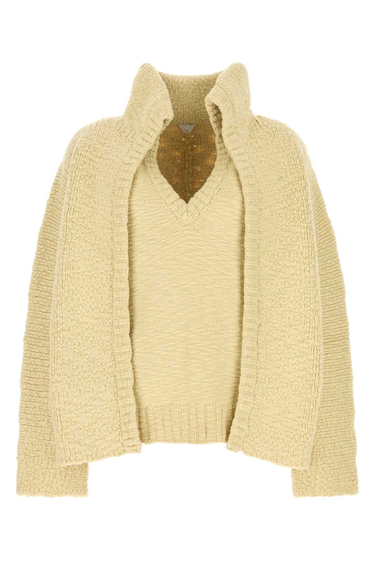 Shop Bottega Veneta Pastel Yellow Wool Sweater In Soapstone