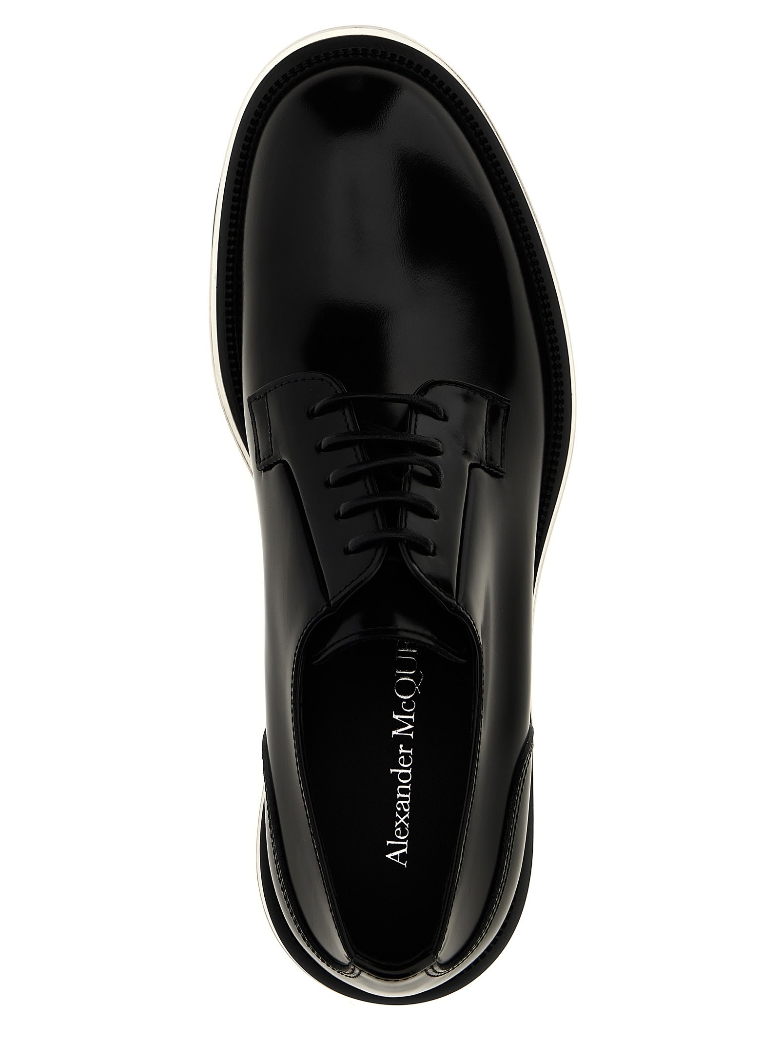 Shop Alexander Mcqueen Float Lace Up Shoes In Black