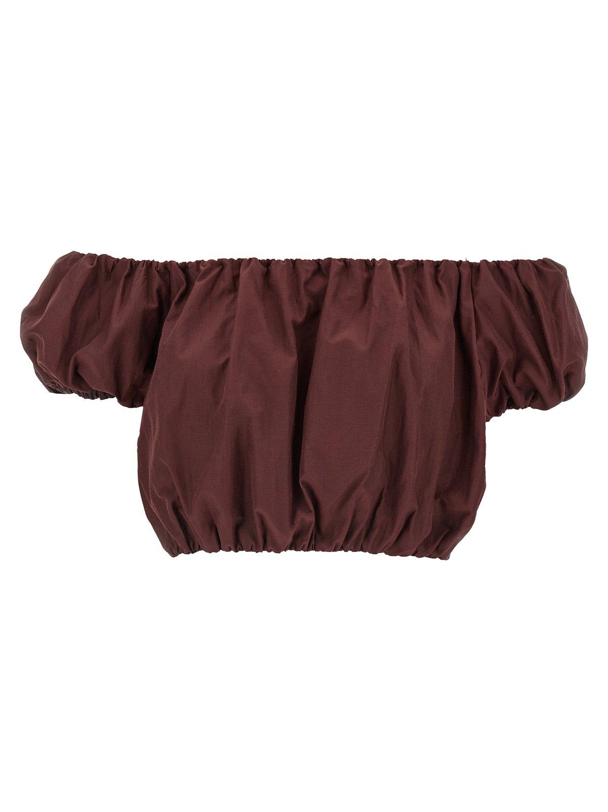 Ballon-sleeved Cropped Top