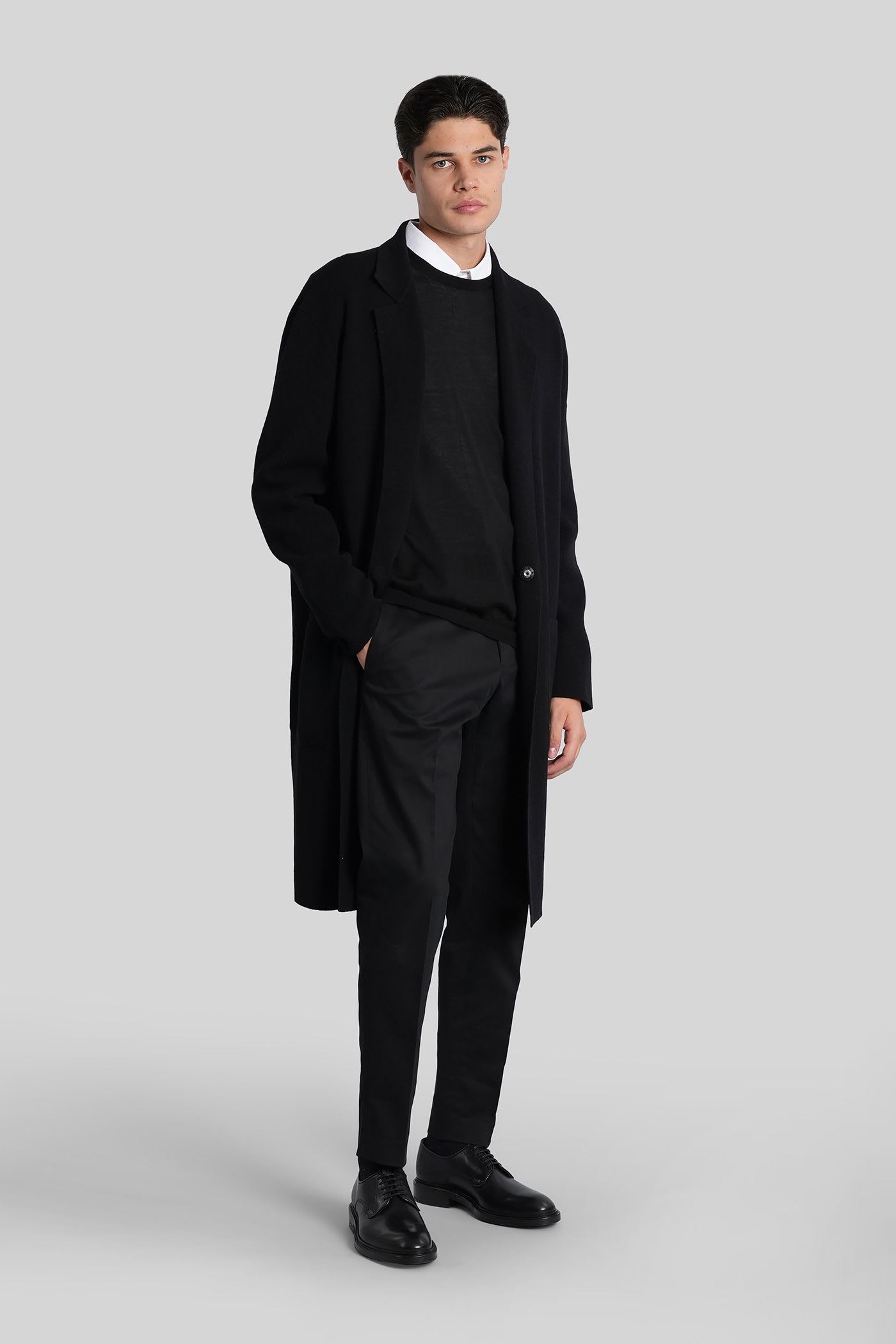 Pt Torino Sd75 Pants In Blue Cotton In Black