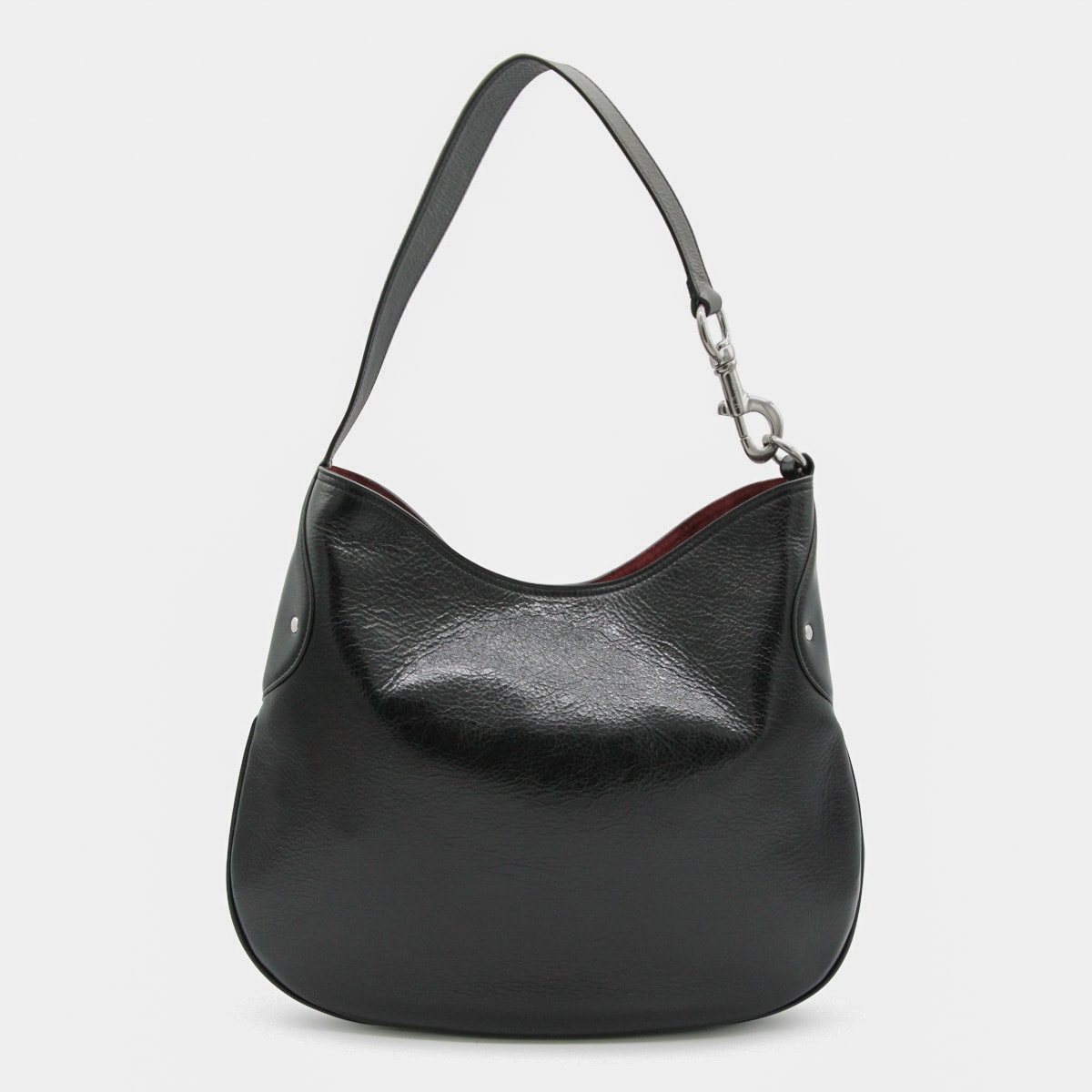 Mulberry Textured Shoulder Bag Metal Hardware In Black