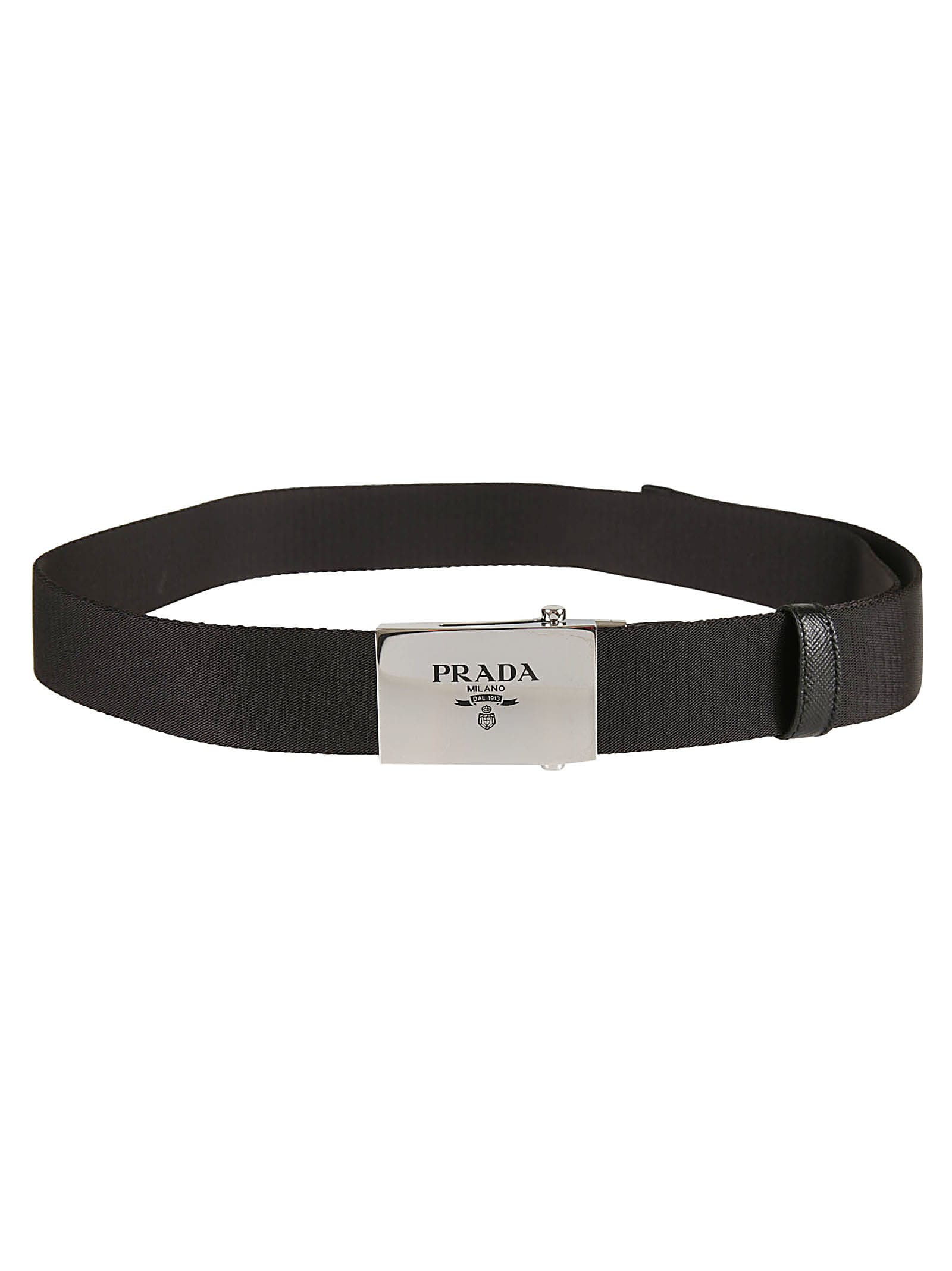 Prada Logo Engraved Buckle Belt In Black | ModeSens