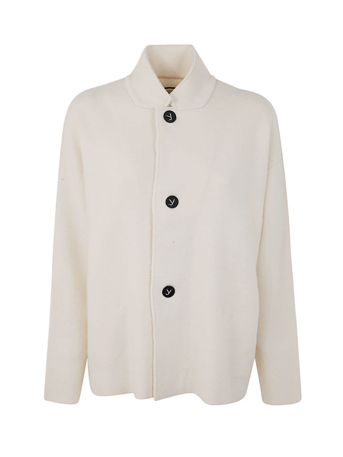 Oyuna Cashmere Buttoned Cardigan In Ivory