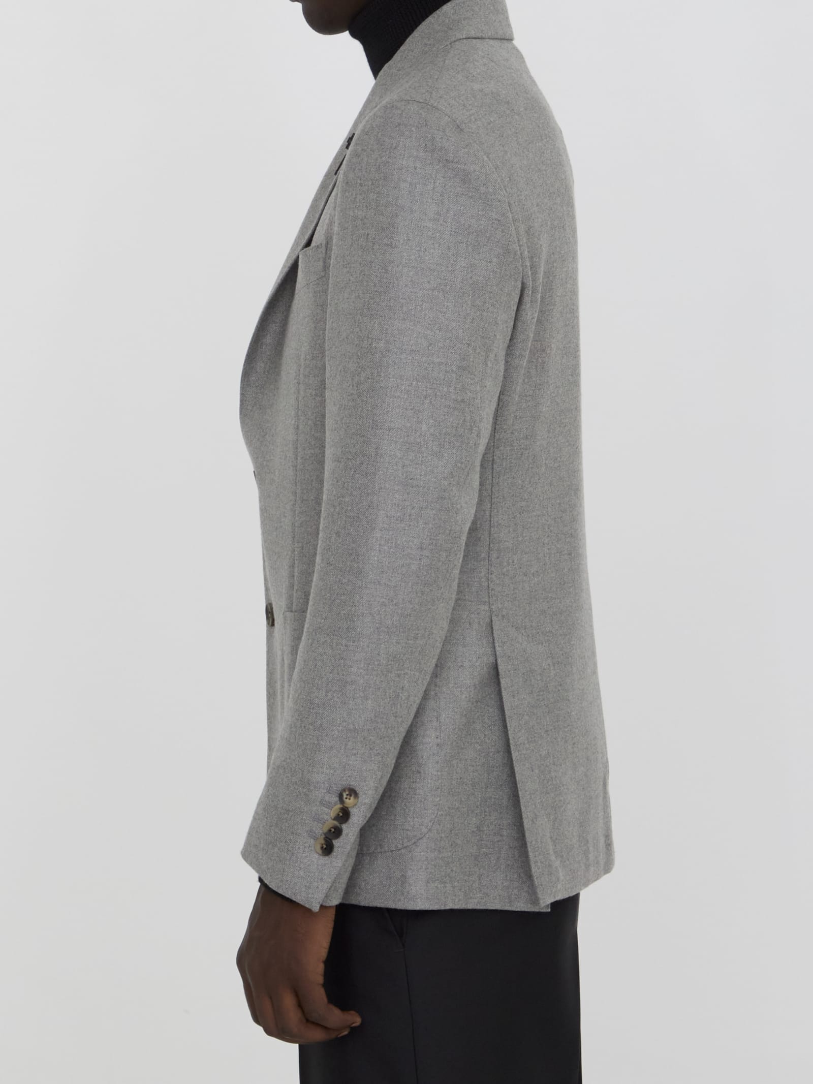 Shop Lardini Cashmere Jacket In Grey