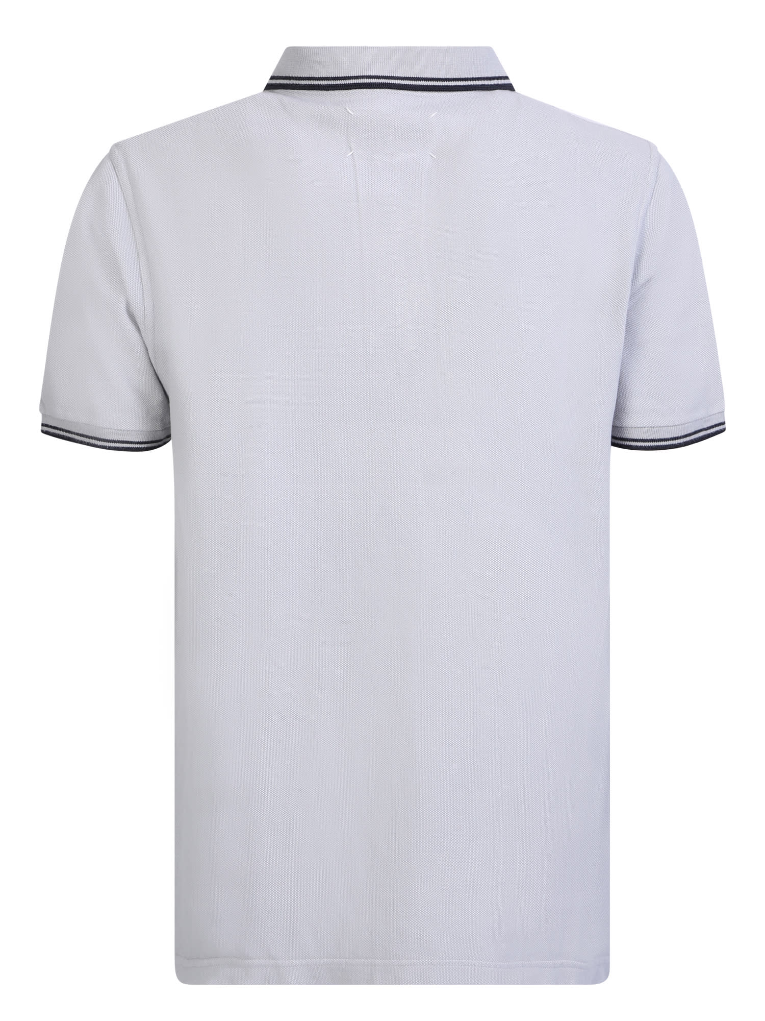 Shop Maison Margiela Embroidered Logo Polo Grey