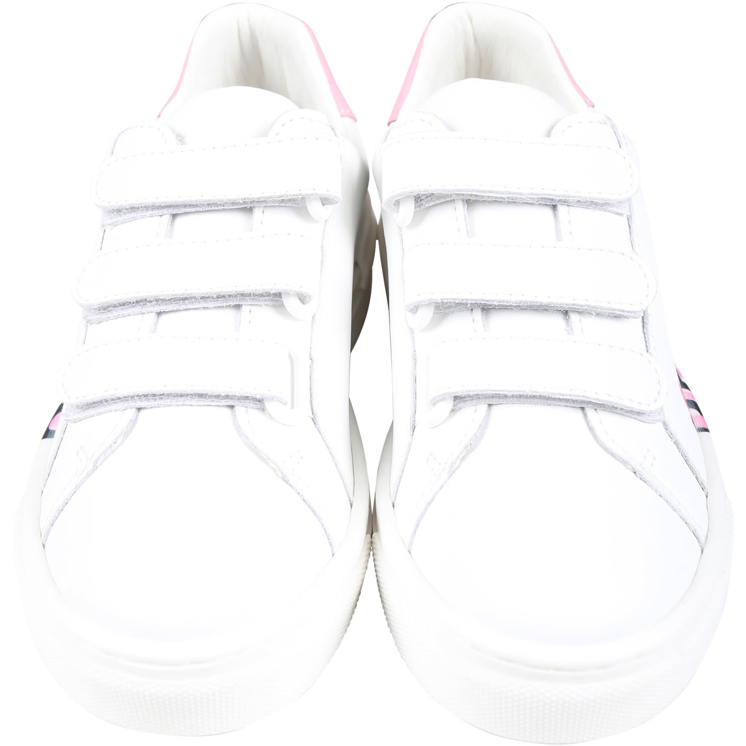 Shop Little Marc Jacobs Sneakers For Girl With Logo In Bianco