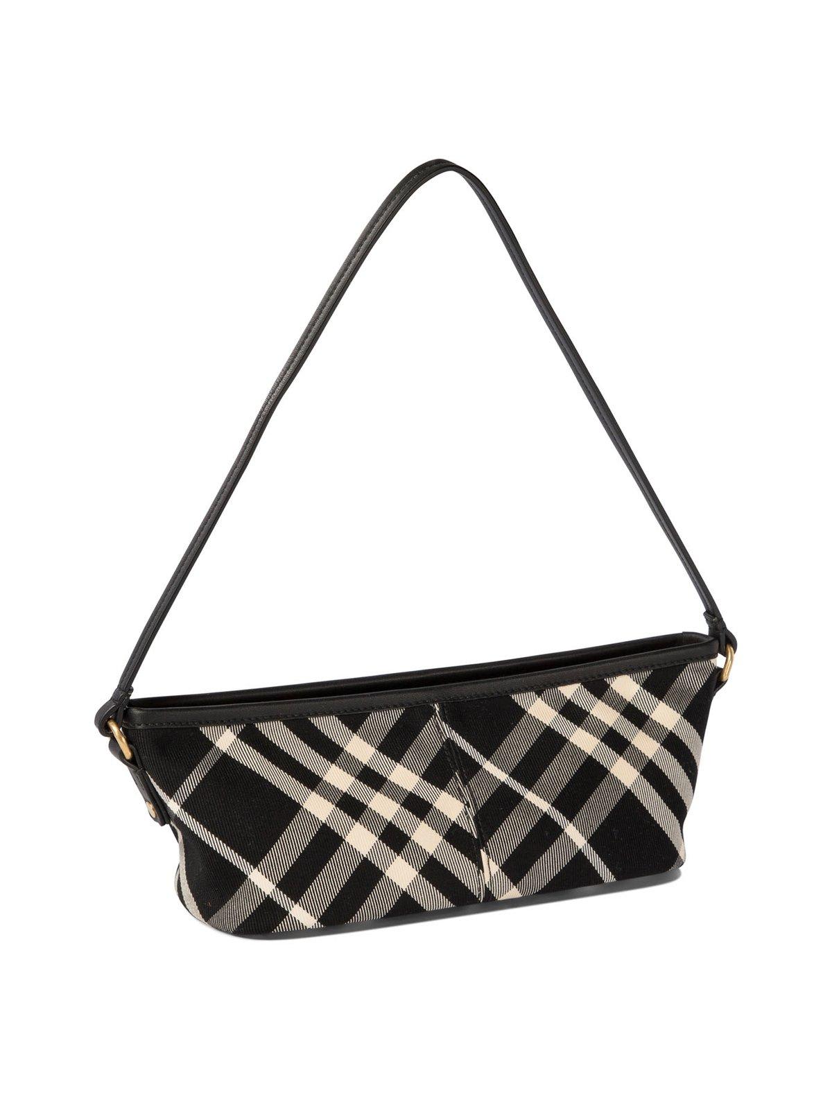 Shop Burberry Vintage Check Zipped Mini Shoulder Bag In Black/calico