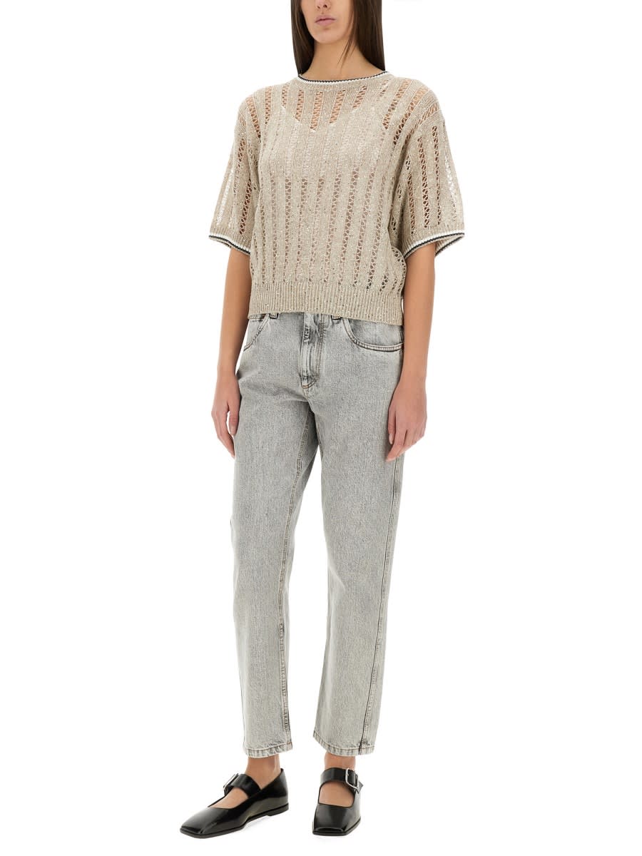 Brunello Cucinelli Dazzling Sweater Sweaters And Cardigans Beige In Beige