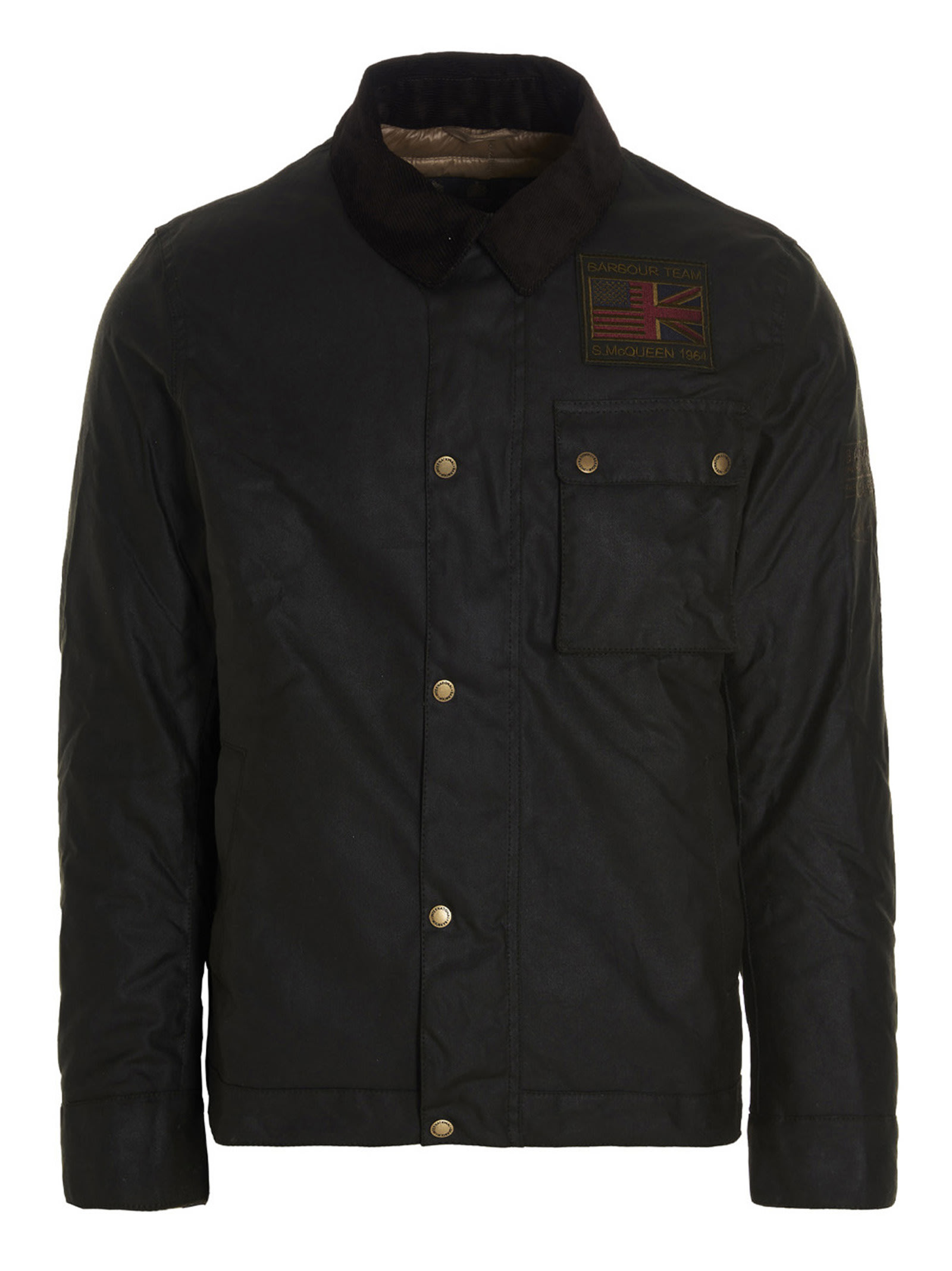 Barbour International Workers Wax Black Jacket In Black