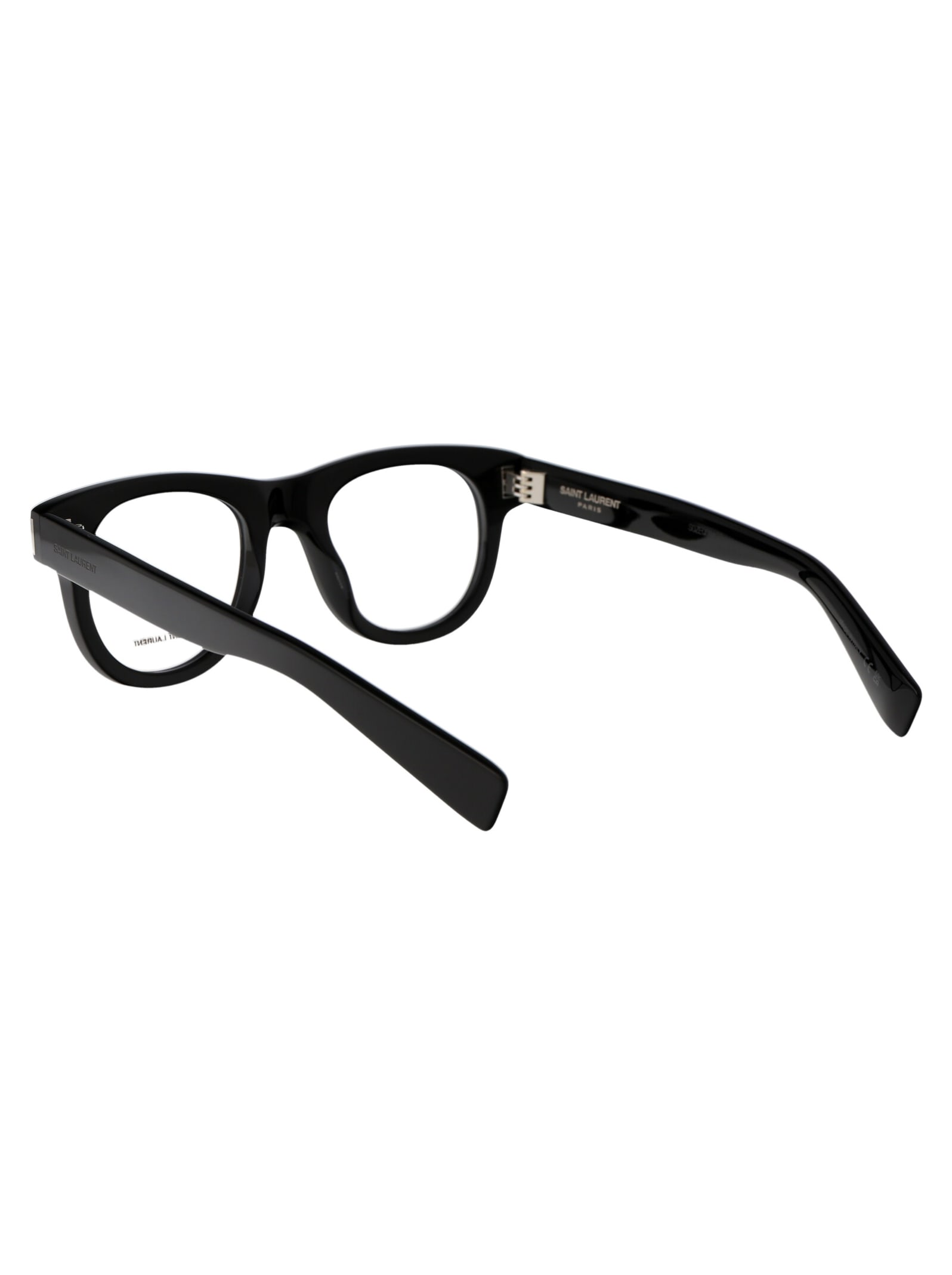 Shop Saint Laurent Sl 571 Opt Glasses In 001 Black Black Transparent