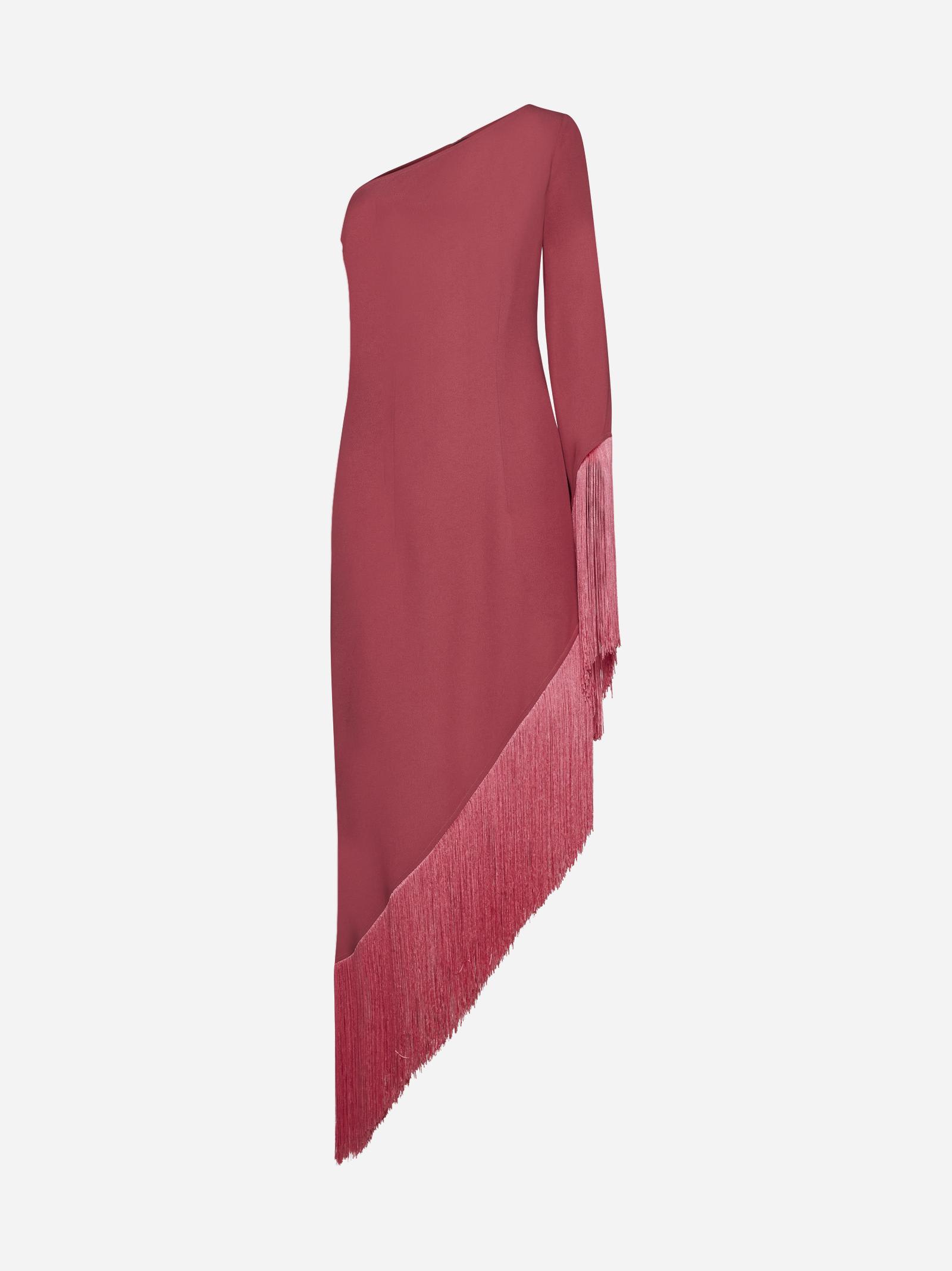 Shop Taller Marmo Aventador Viscose-blend One-shoulder Dress In Pink
