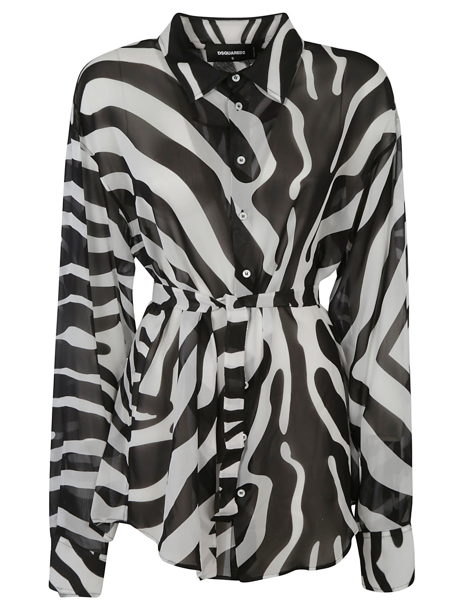 Dsquared2 Zebra Patterned Tie-waist Dress