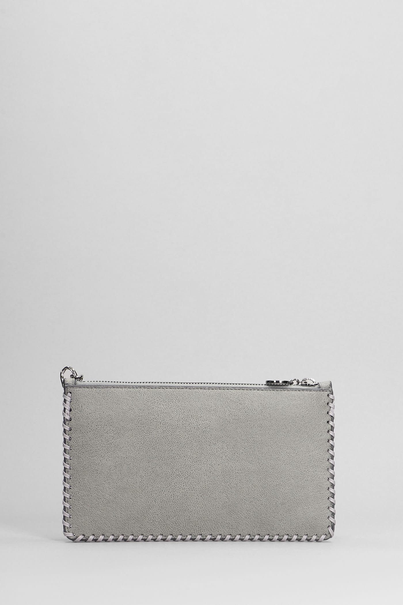 Shop Stella Mccartney Falabella Clutch Clutch In Grey Polyester