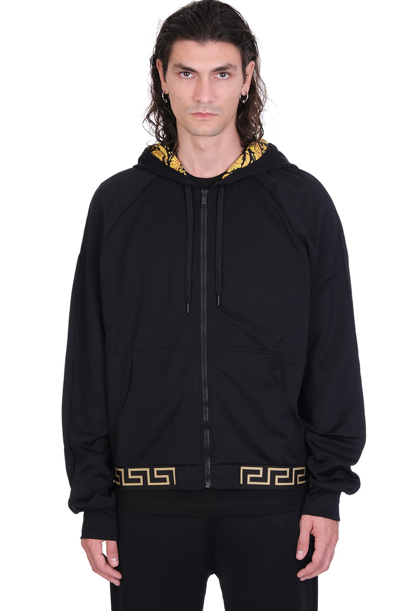 Versace Sweatshirt In Black Polyamide