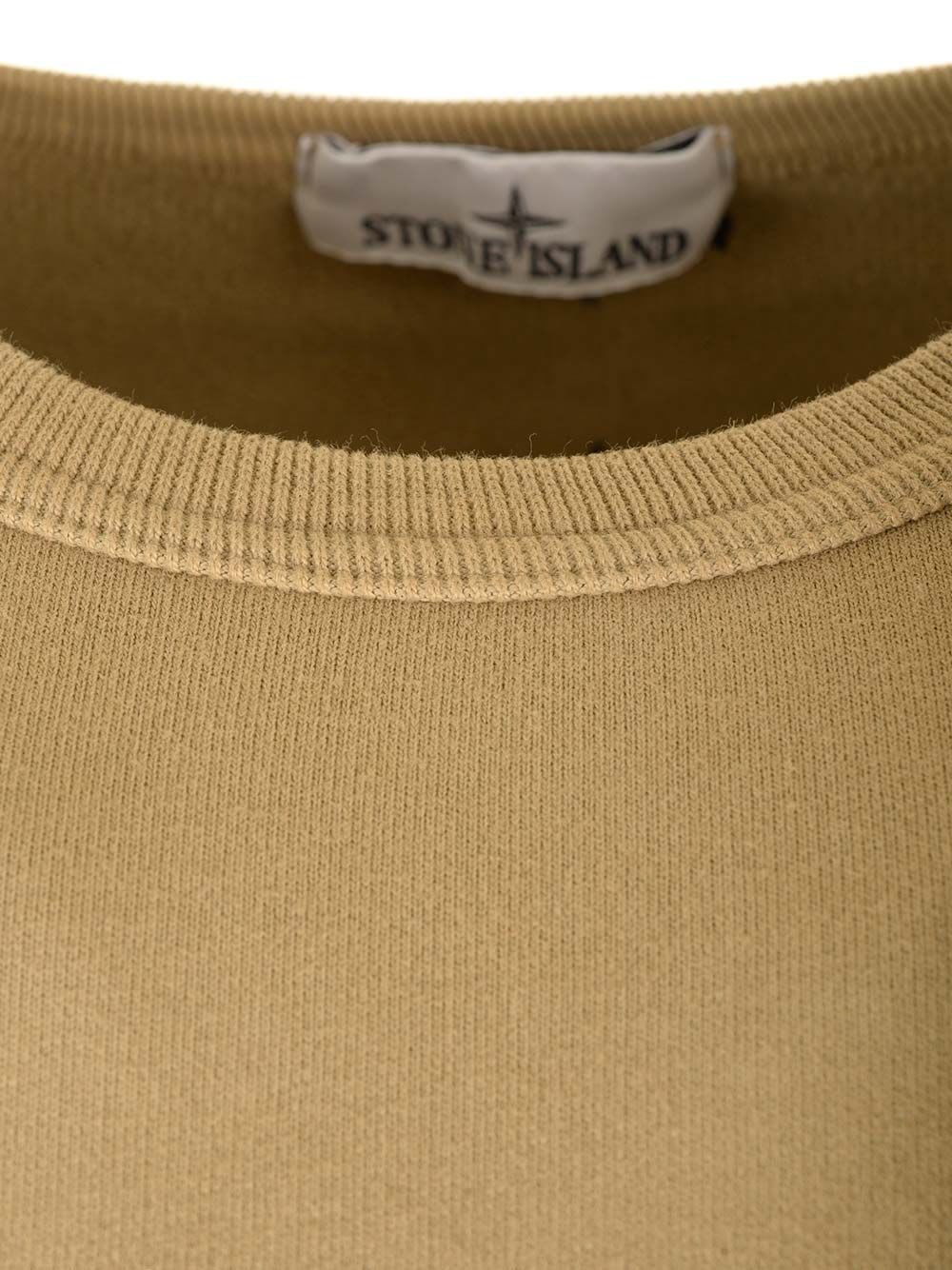 Shop Stone Island Organic Cotton Sweatshirt In Biscuit