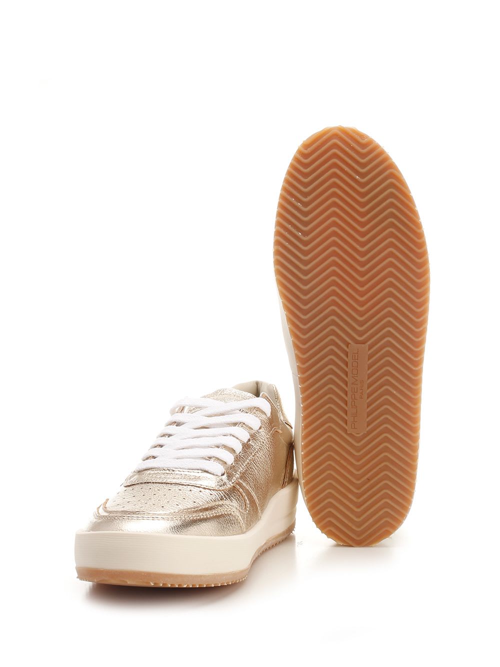 Shop Philippe Model Low-top Nice Sneakers In Gold