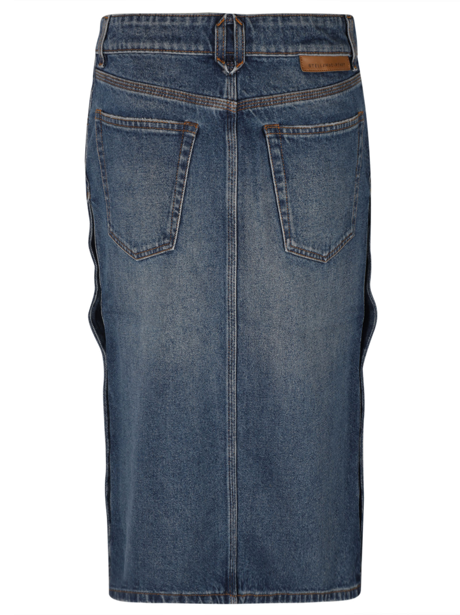 Shop Stella Mccartney Denim Skirt In Snap Blue