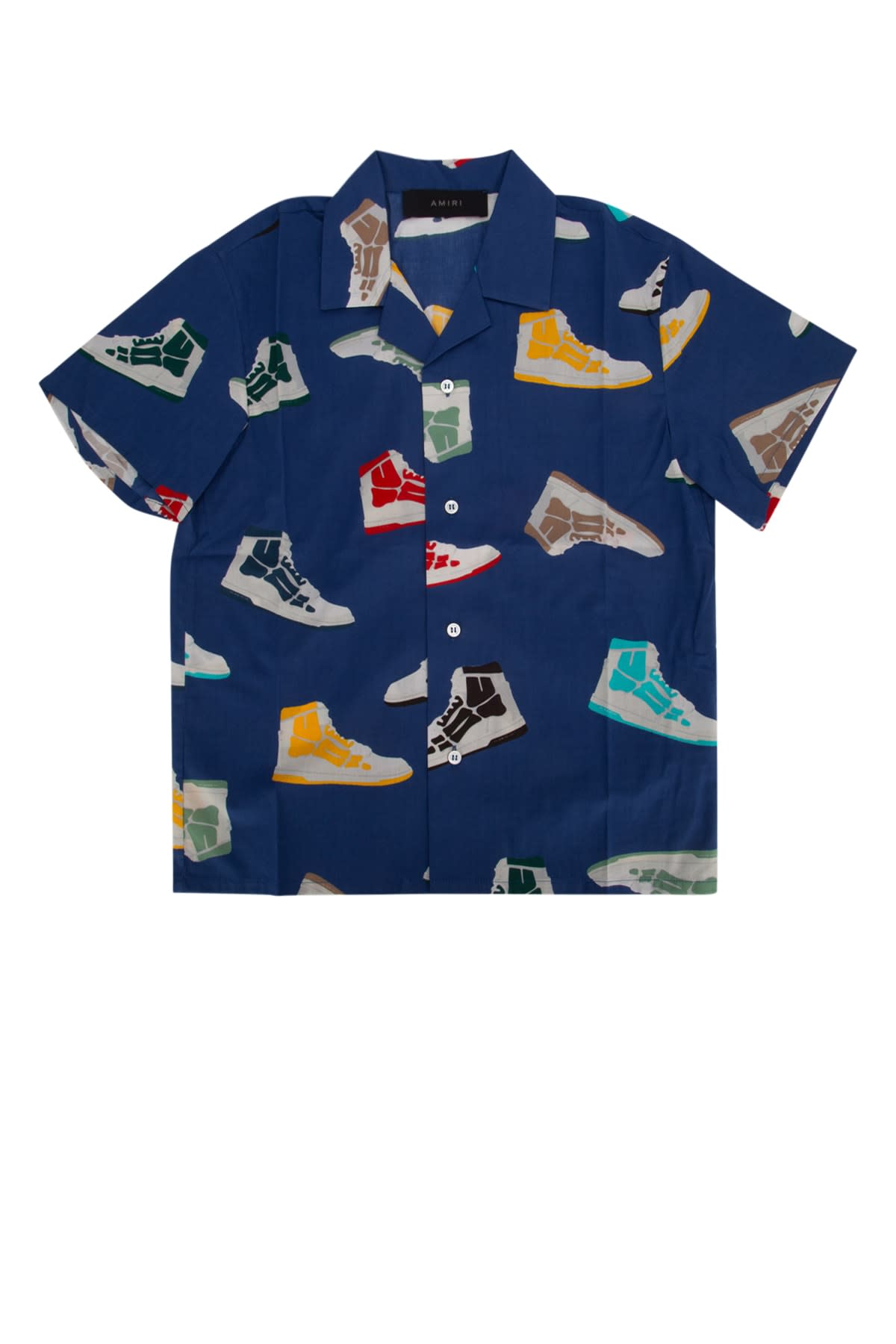 Amiri Boy's Skel Top Button Down Shirt In Bluesilktw