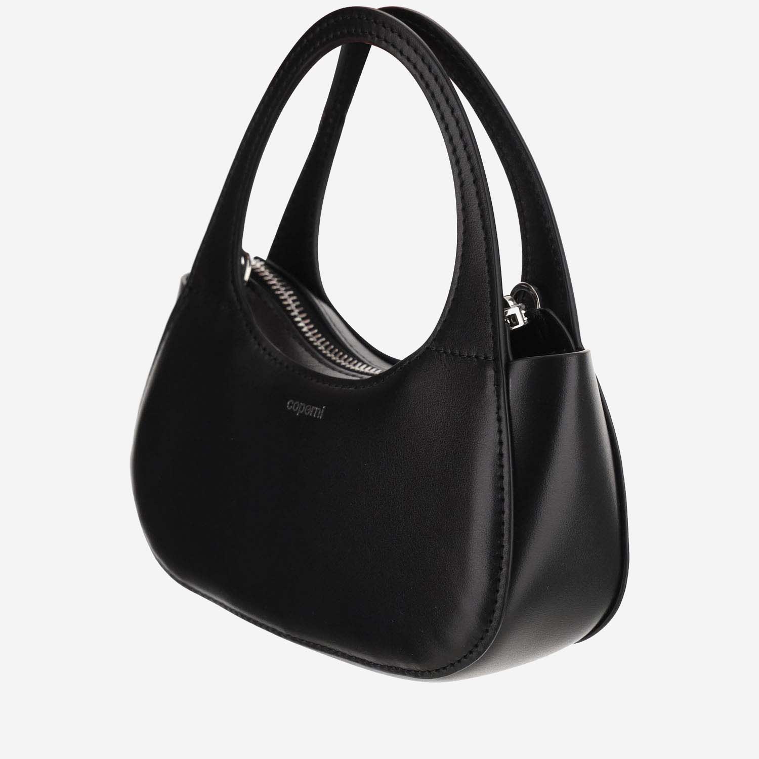 Shop Coperni Micro Baguette Swipe Leather Bag Shoulder Bag In Black