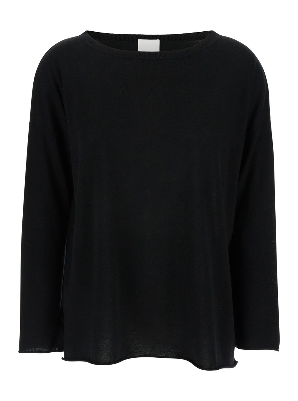 Shop Allude Black Pullover With Boart Neckline In Wool Woman
