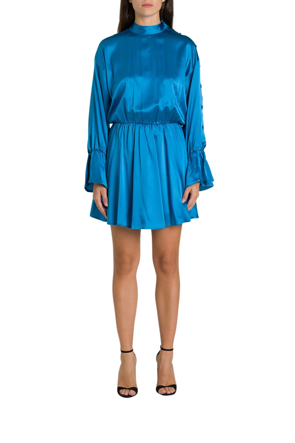 Federica Tosi Short Silk Dress With Coulotte In Turchese | ModeSens