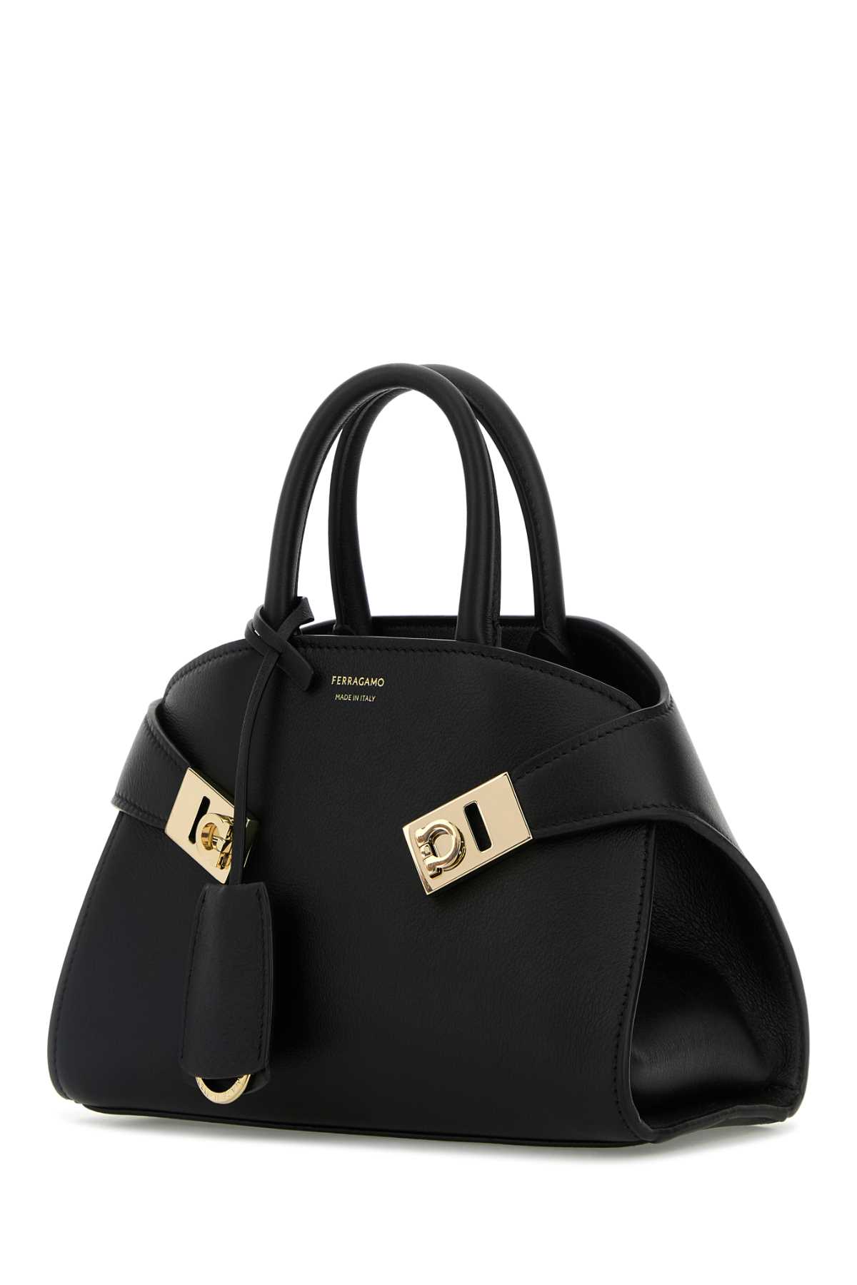 Ferragamo Mini Hug Handbag Detachable Tag In Black