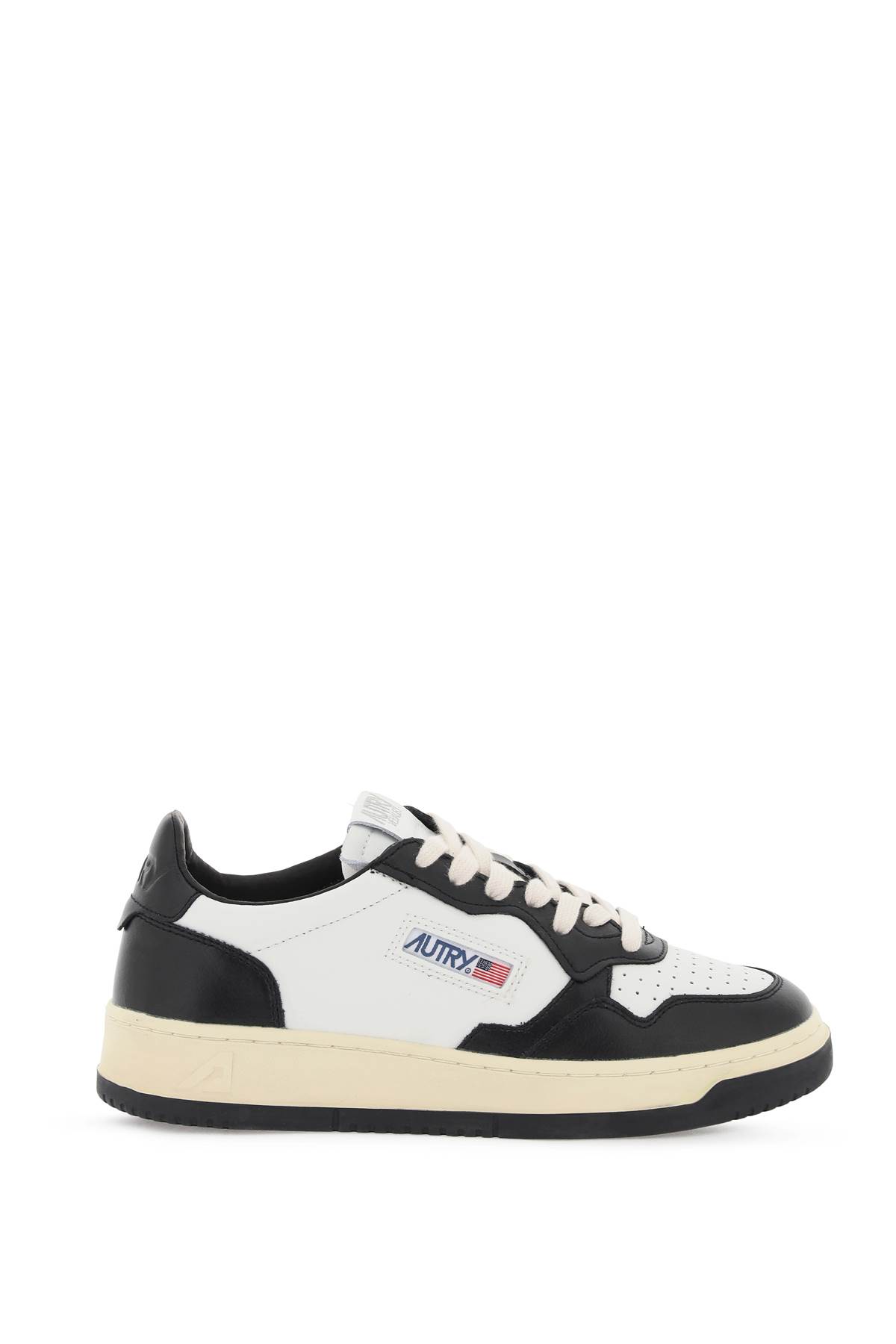 Shop Autry Medalist Low Sneakers In White Black (white)