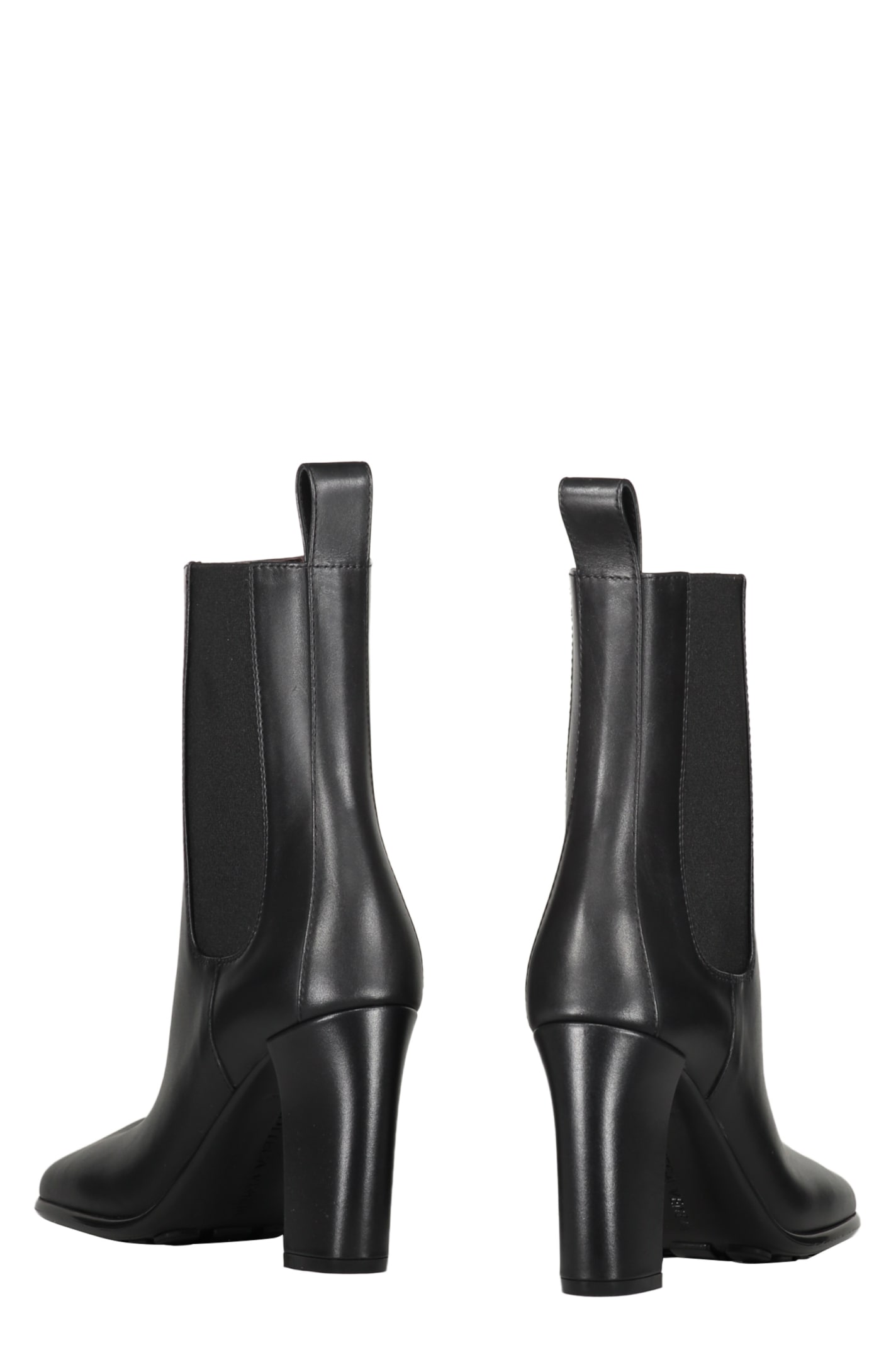 Shop Bottega Veneta Storm Leather Ankle Boots In Black