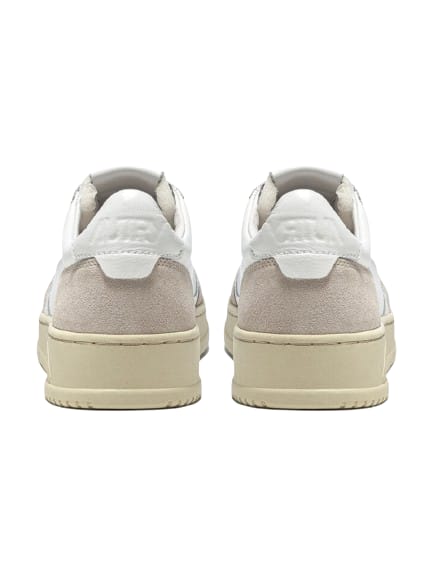 Autry Medalist White Low Top Sneakers With Beige Suede Details In Leather Man In White