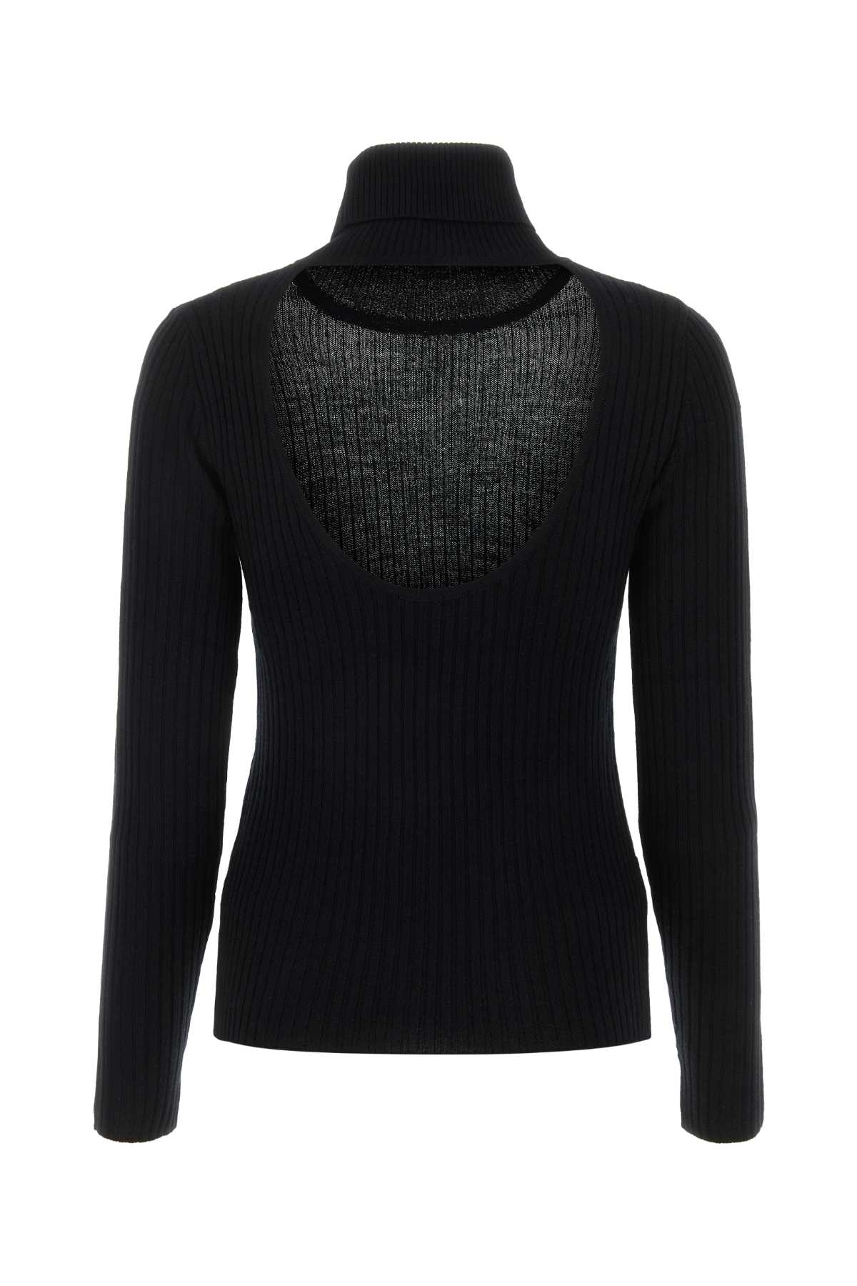 Shop Ganni Black Wool Sweater