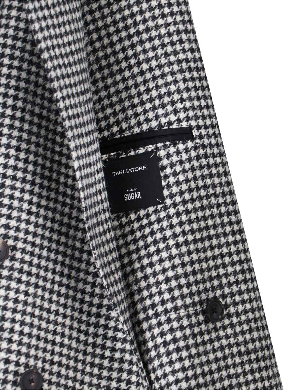 Tagliatore Double-breasted Houndstooth Blazer Button Detailing In White