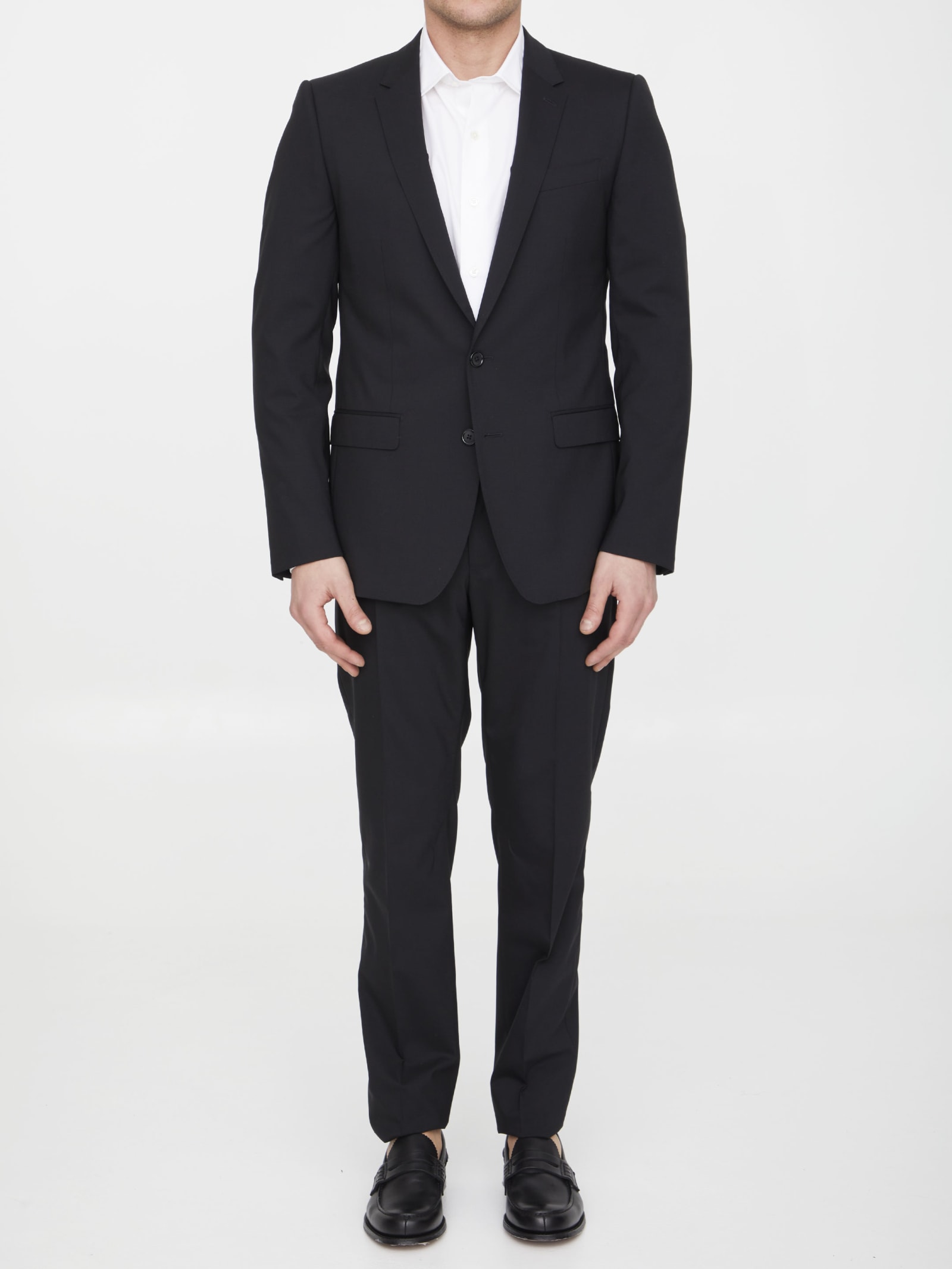 Shop Dolce & Gabbana Two-piece Suit In Black Wool