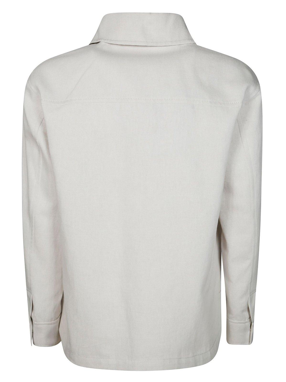 Max Mara Lightweight Neutrals Top With Classic Collar In White